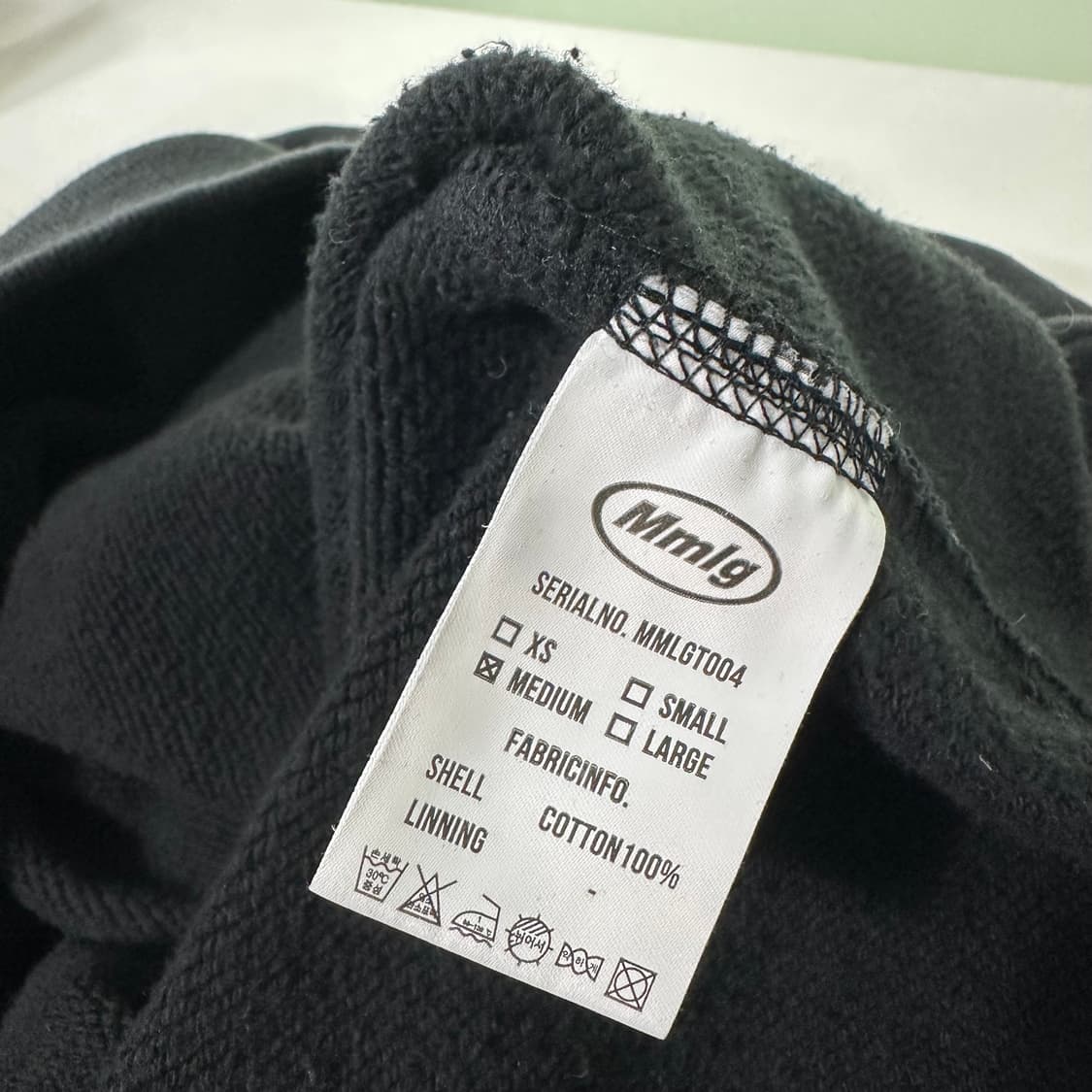 M 100 MMLG 오버핏 빅로고 블랙 스웻후드티 상품이미지5