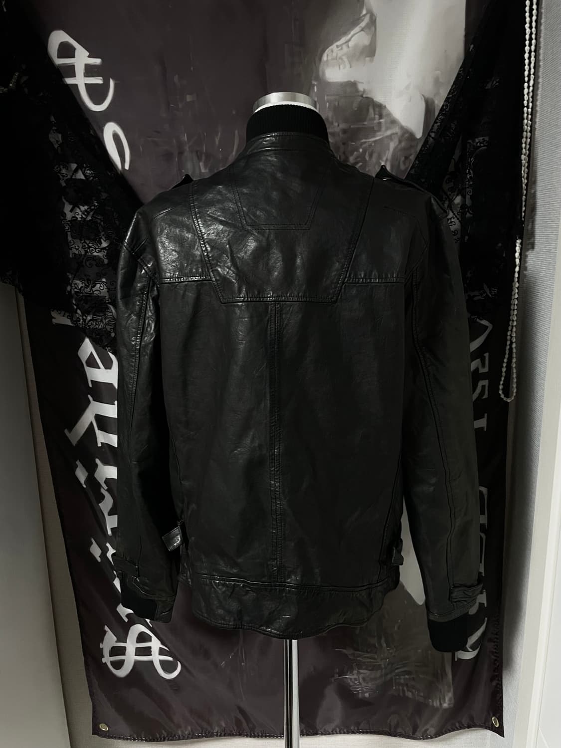 빈티지 포켓레더 자켓 락시크릭오웬스하이엔드깔펑크다크웨어디올그런지펑크 상품이미지4