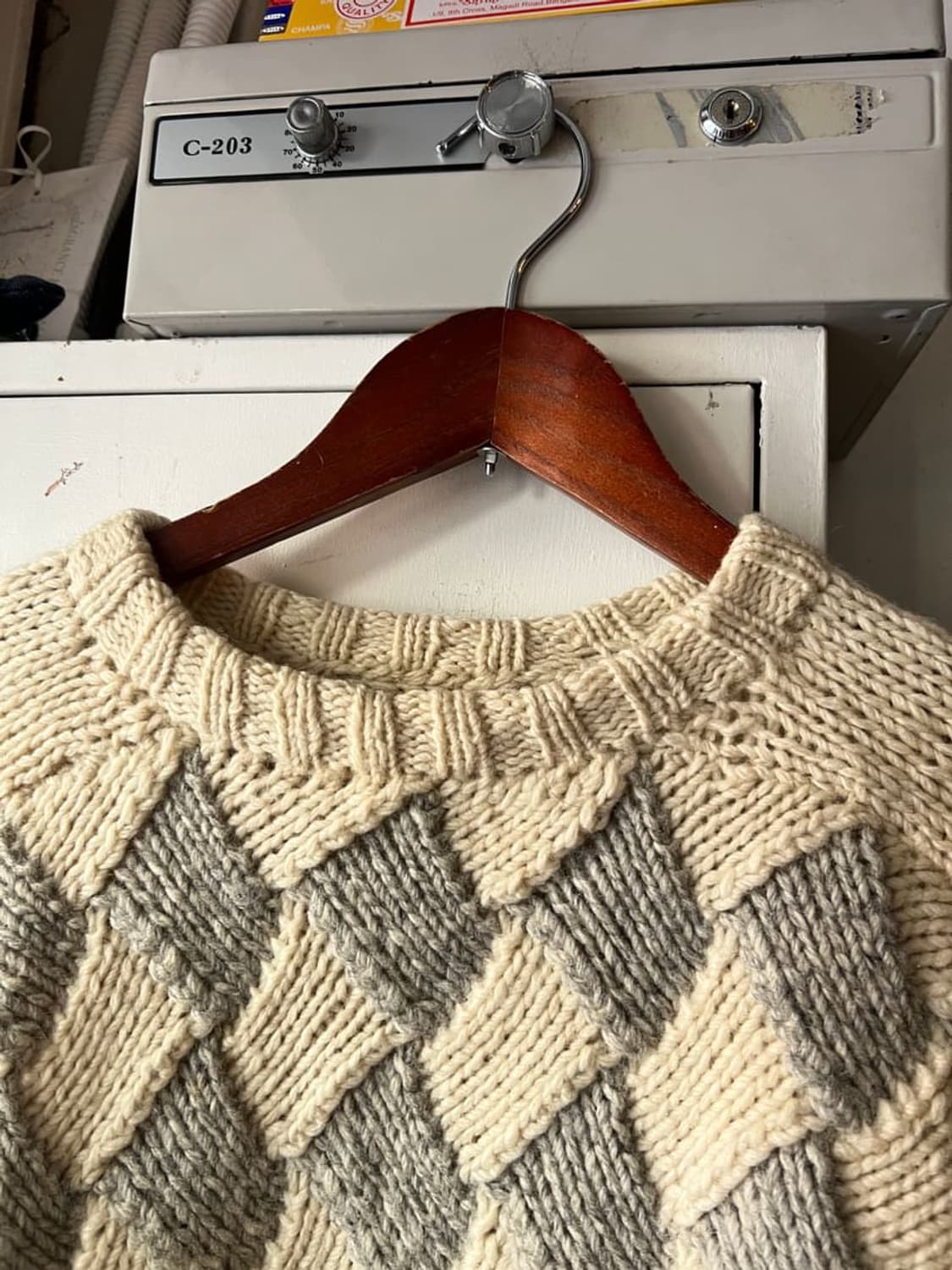 [M]90's 유럽 빈티지 위빙 스웨터 니트 상품이미지2