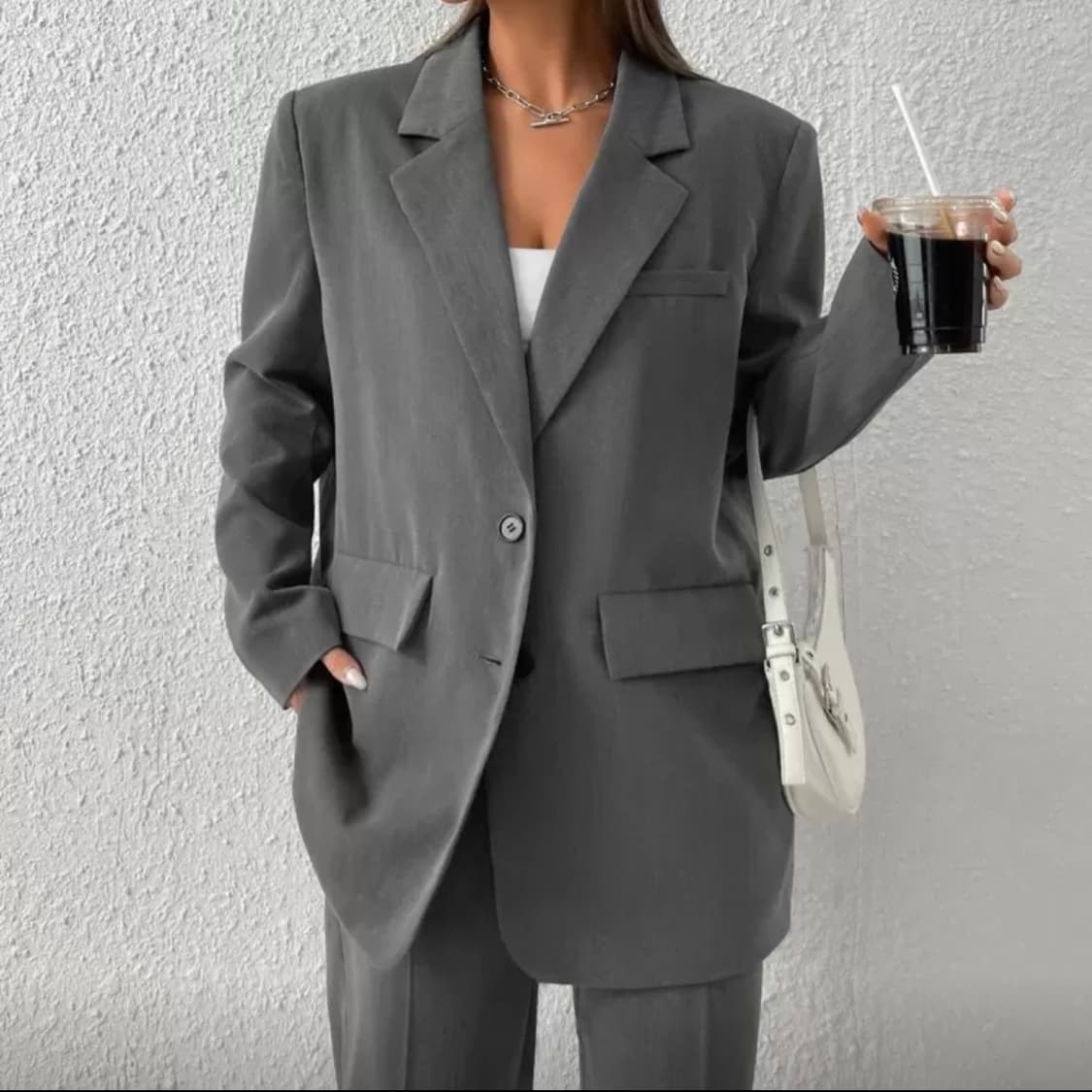 Shein 그레이 블레이저 L 상품이미지2