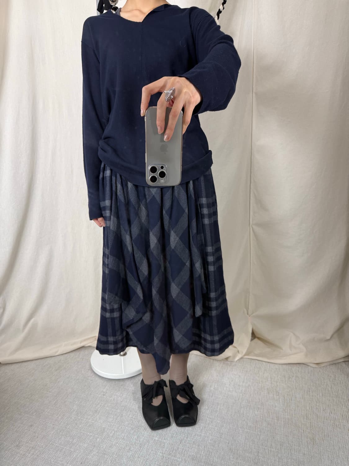 Comme des Garcons 체크 울 스커트 상품이미지8