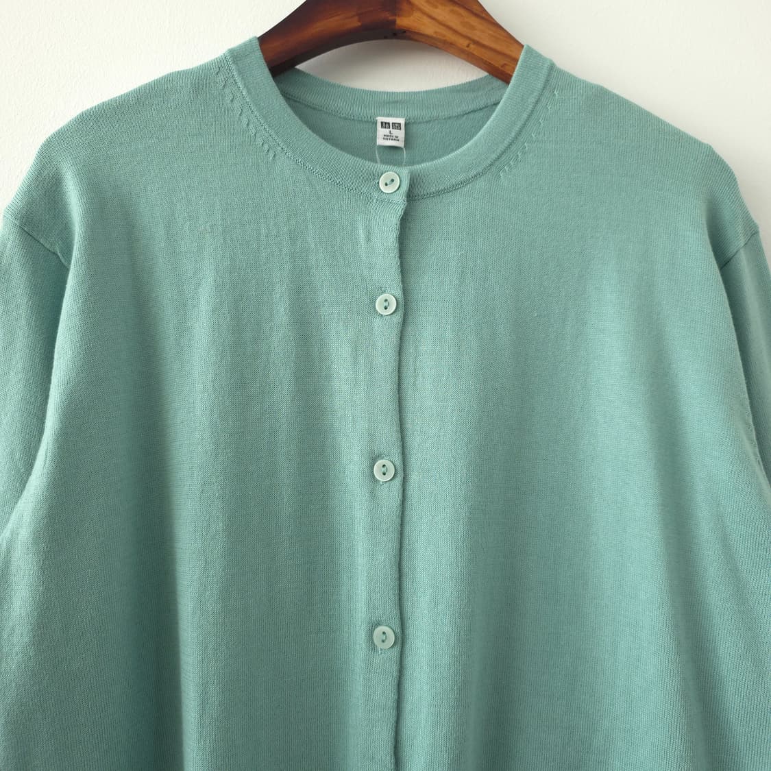 재팬 유니클로 코튼 UV 컷 민트 그린 니트 가디건 상품이미지3