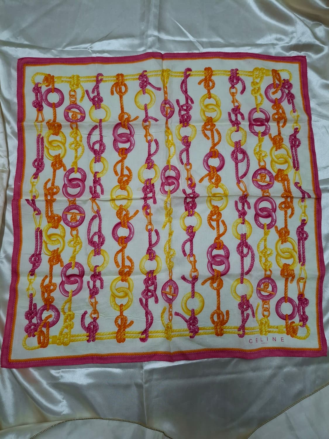 [올드셀린드]핑크&오렌지&엘로우 쁘디 스카프 상품이미지3