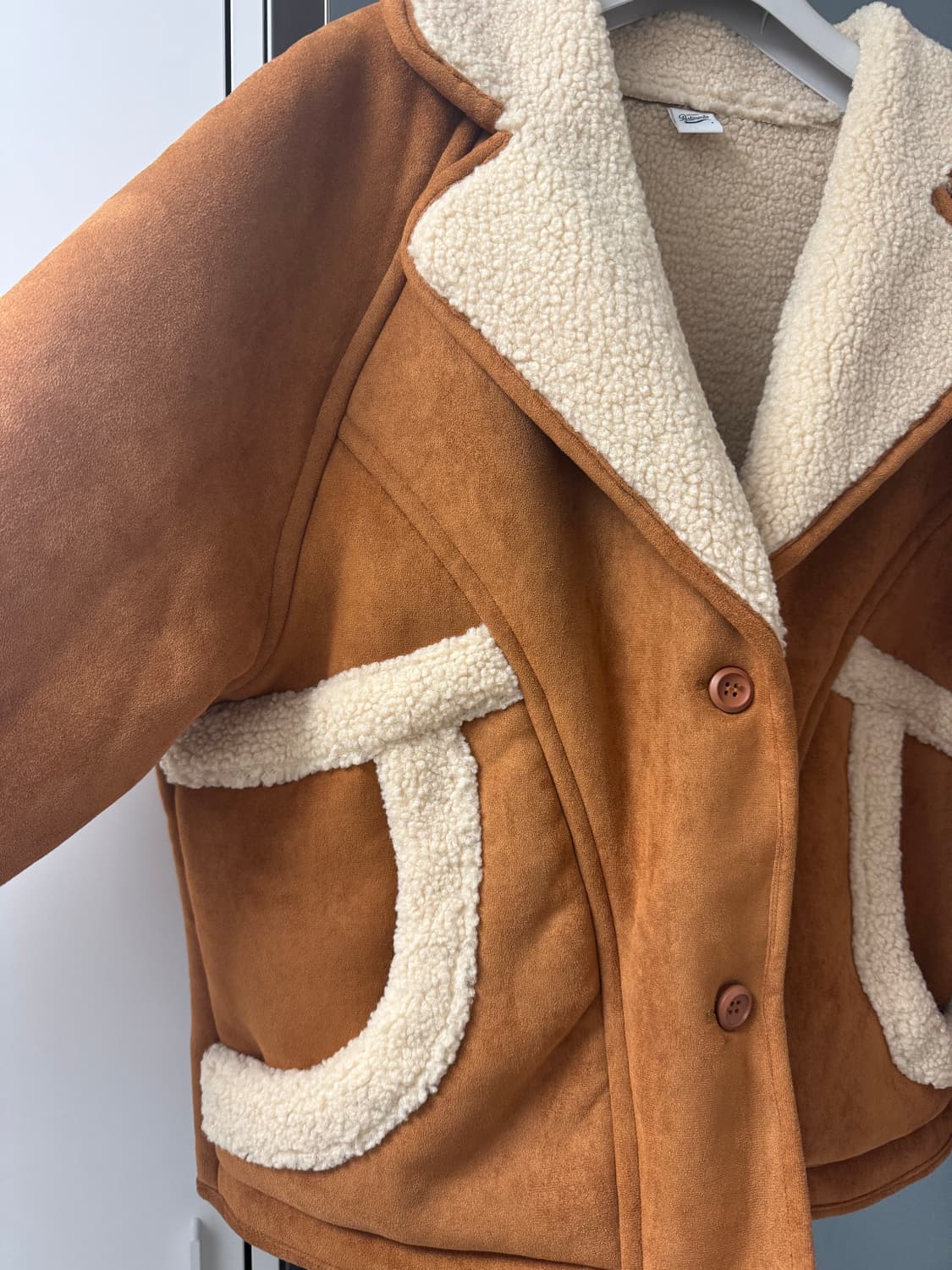 새상품) 파르티멘토 우먼 스웨이드 시어링 코트 상품이미지5