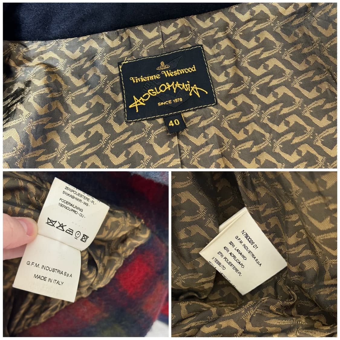 비비안웨스트우드 앵글로매니아 타탄 체크 자켓 라나울 40 상품이미지7