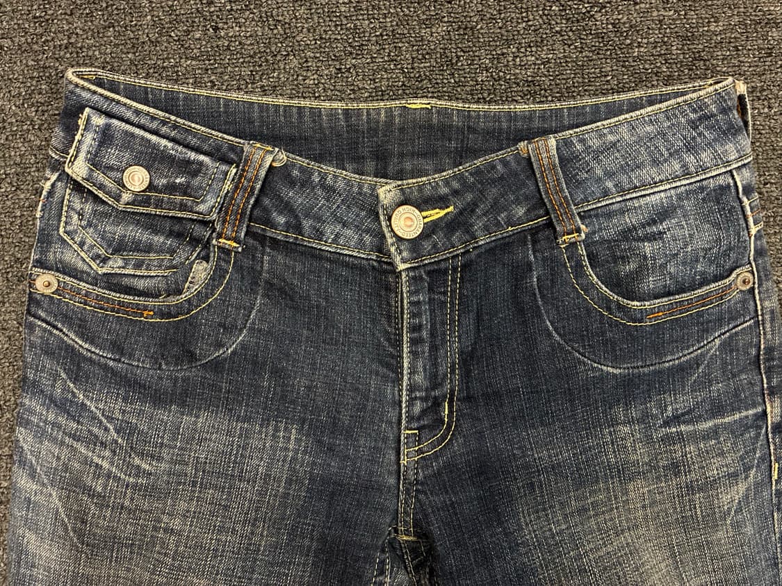70-95)Japanese vintage 여성 포켓 자수 디테일 부츠컷  상품이미지6