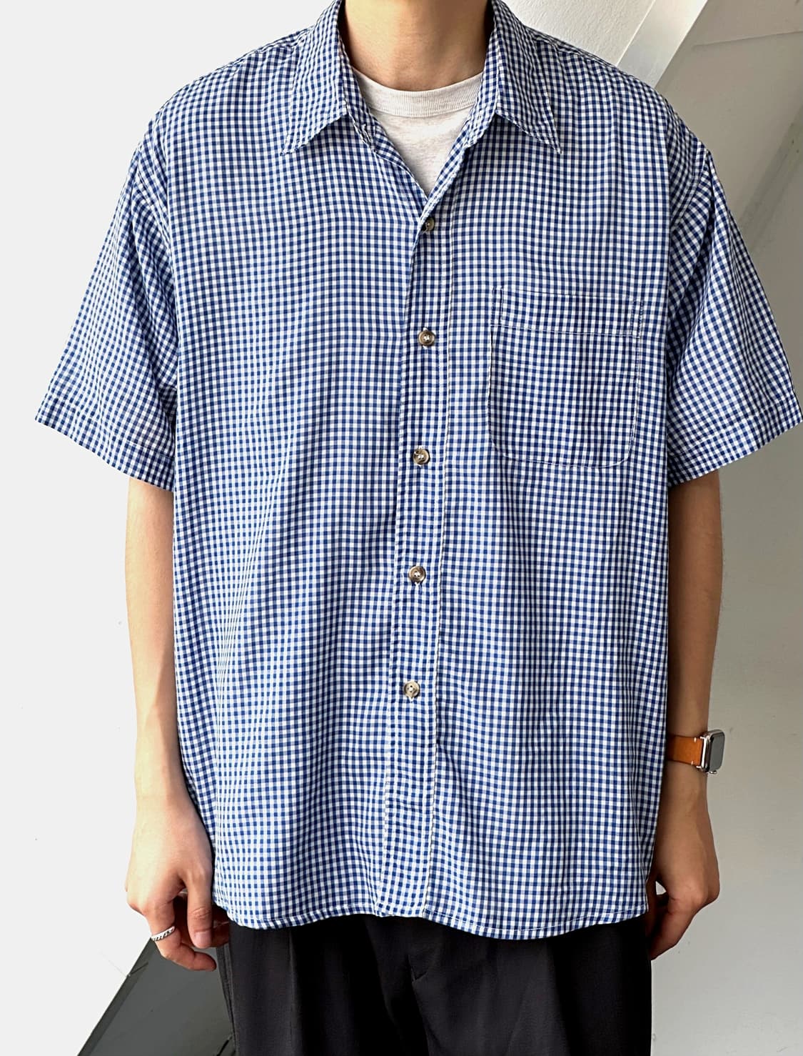 Light fabric gingham check H/S shirt 상품이미지7