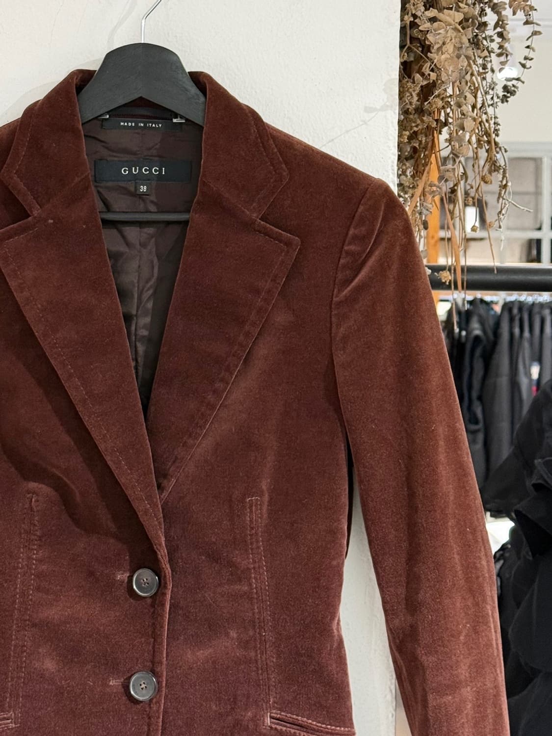 구찌 브라운 벨벳 2B 블레이저 자켓 상품이미지3