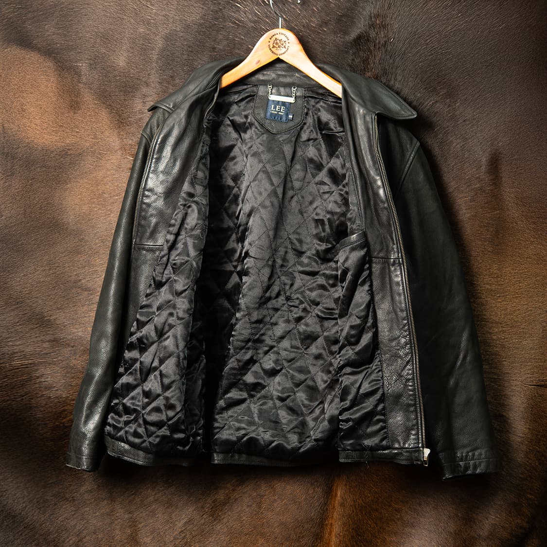 [105] 90s Lee by 쌍방울 싱글 카우 레더자켓 블랙  상품이미지10