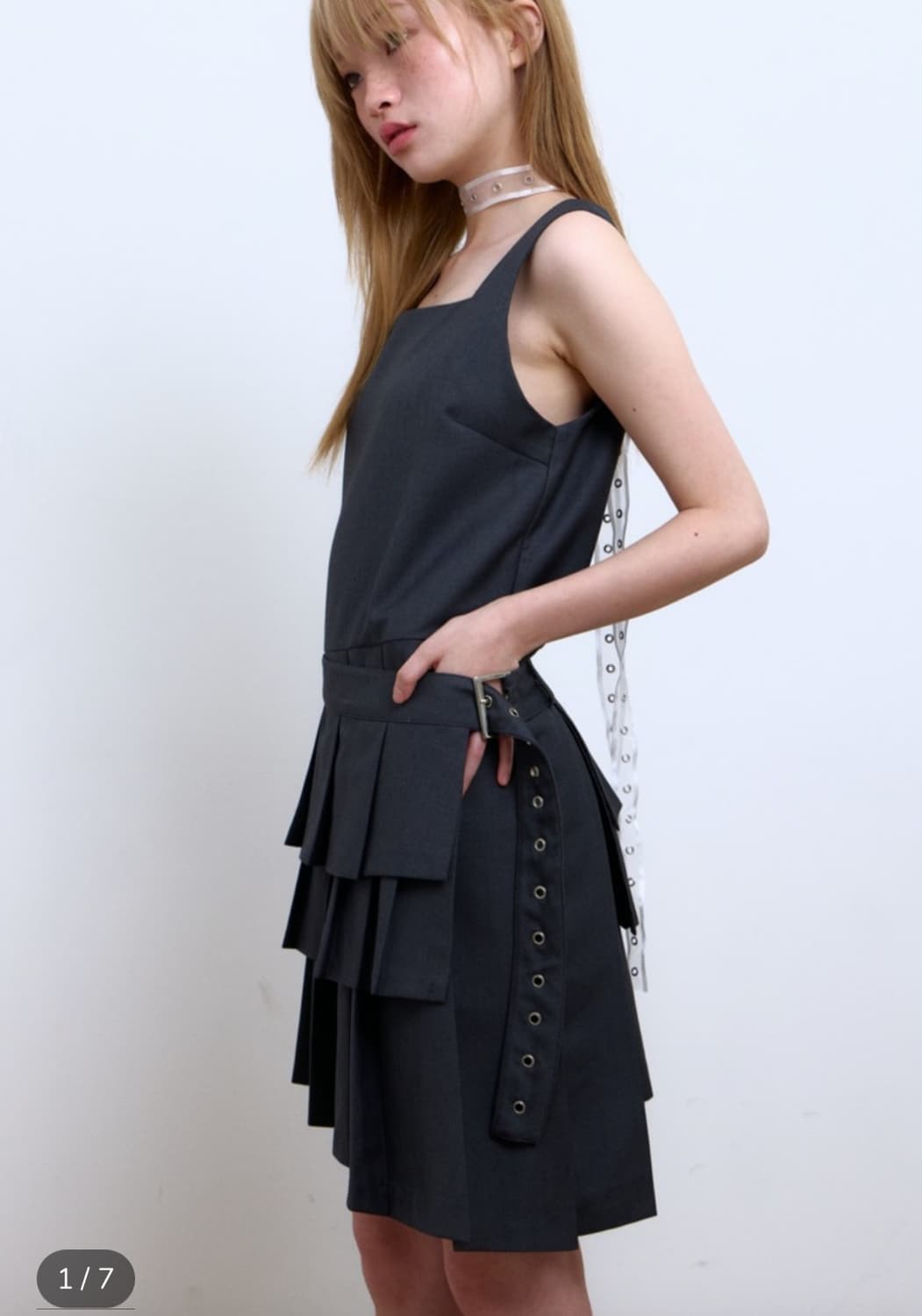 새상품판매) 첨 cheom 원피스 Diagonal Pleats Dress 상품이미지3