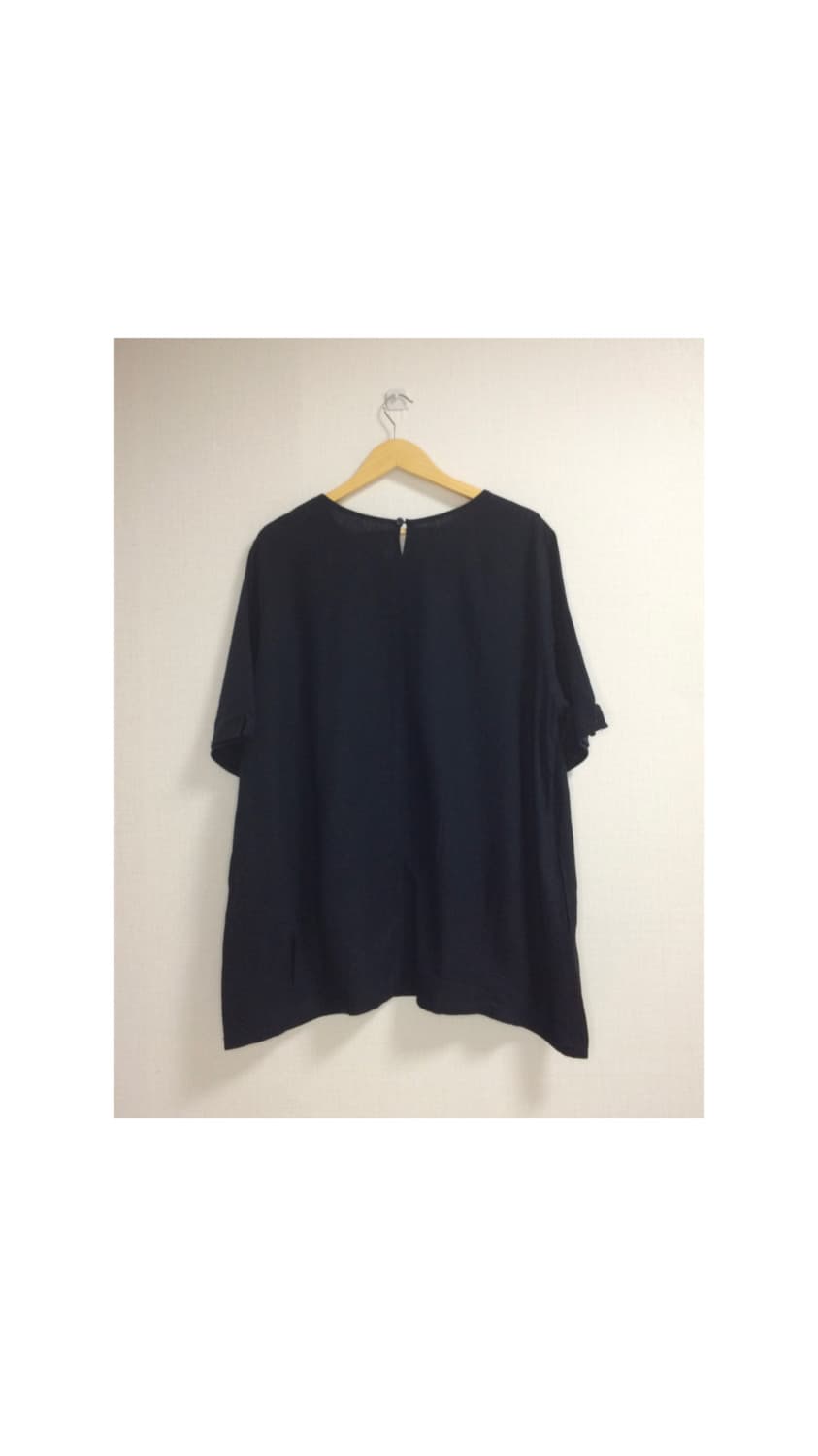 빈티지 리넨 7부 소매 블랙 튜닉 블라우스 상품이미지4