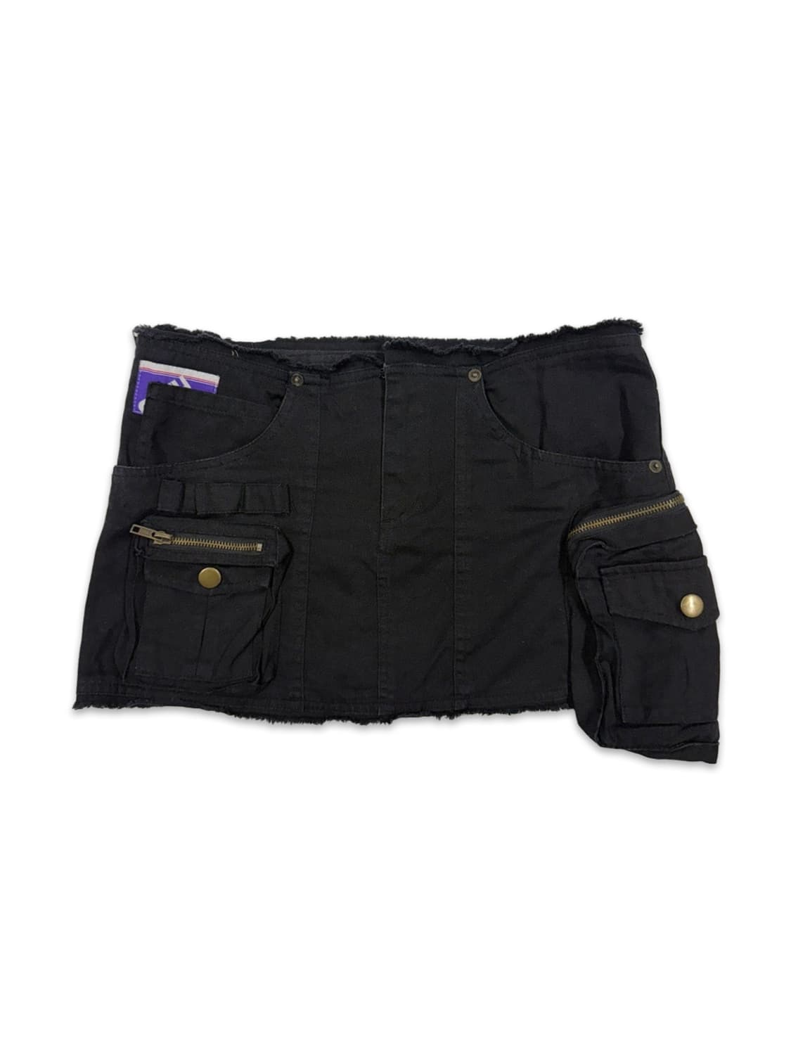 빈티지 GILFY 블랙 펑크 디테일 로우라이즈 미니 스커트 상품이미지1