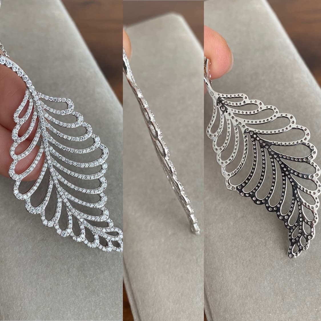 나뭇잎 모티브 실버 펜던트 목걸이(925) 상품이미지4