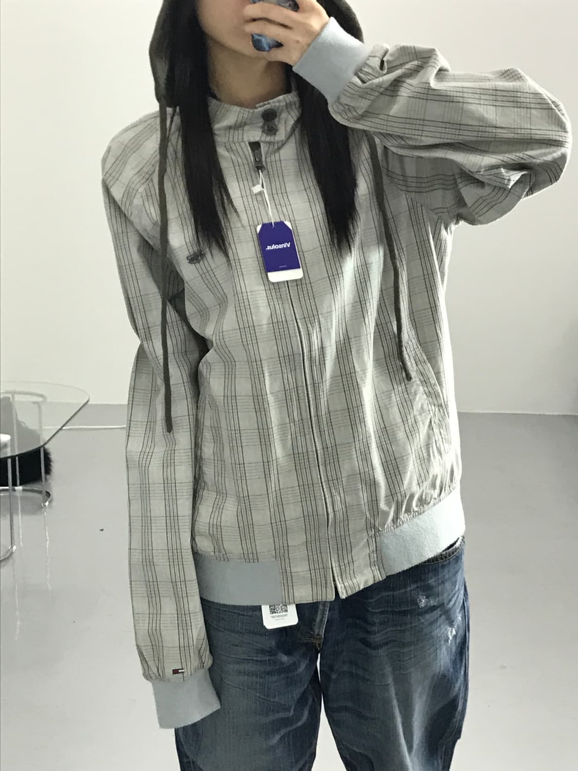 타미힐피거 체크 라이트 집업 재킷 상품이미지3