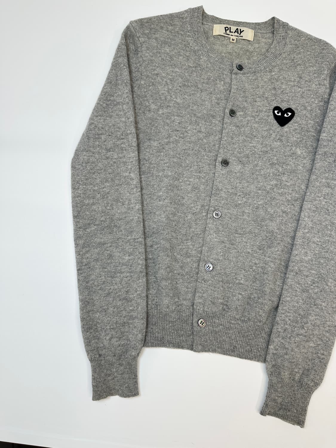 꼼데가르송 그레이 울 가디건 하트와펜  상품이미지3