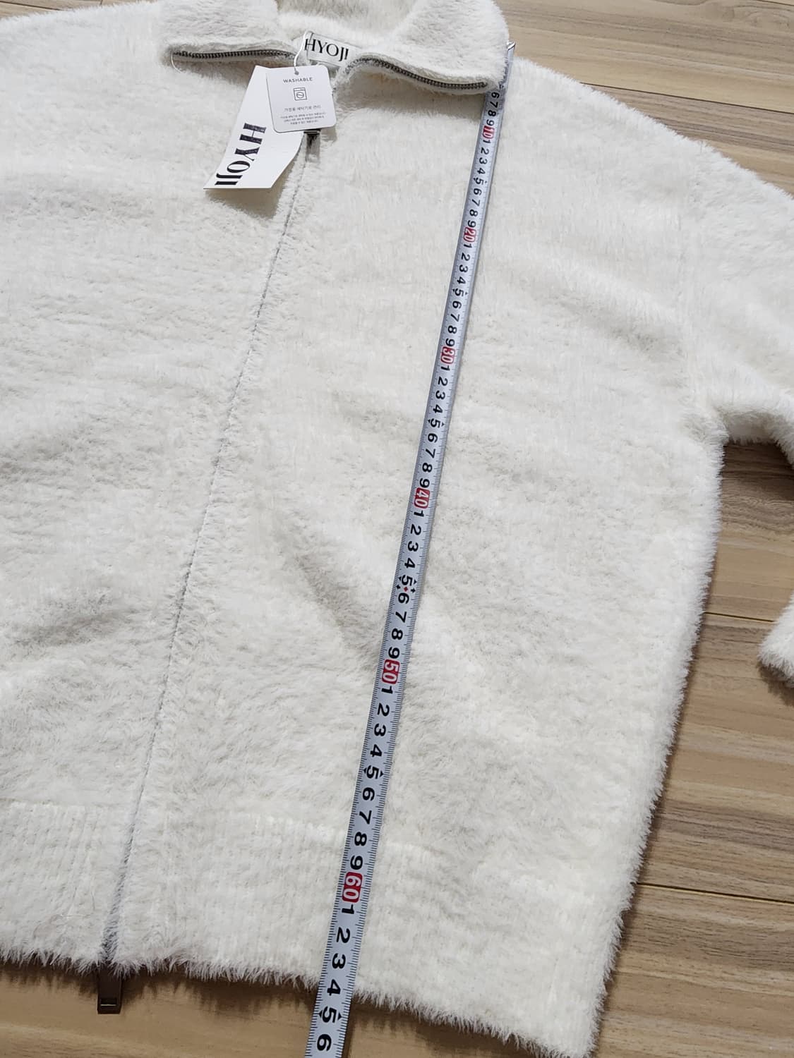 hyoji효지앙고라니트집업자켓크림 상품이미지6