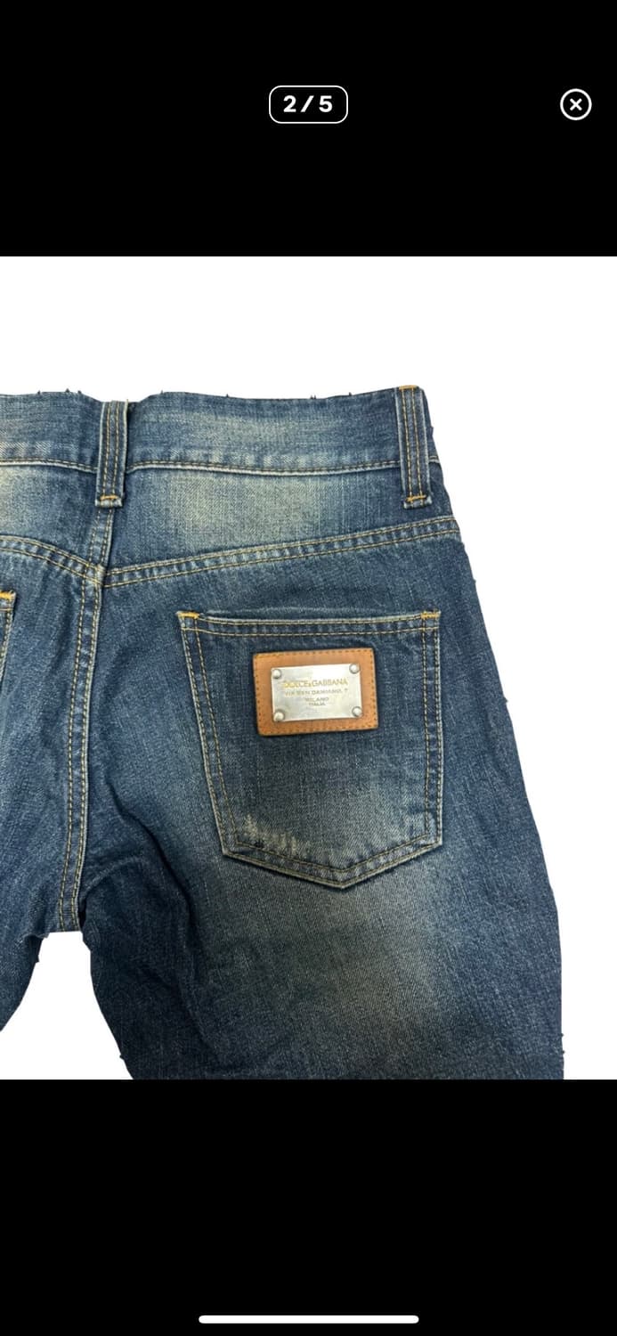 Dolce & Gabbana 가죽 패치 데님 팬츠[46] 상품이미지2