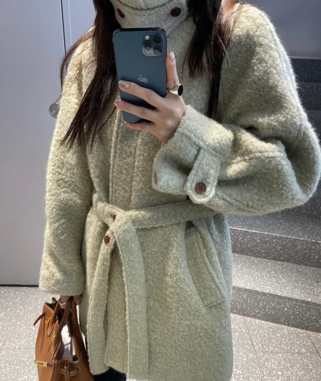 런던플랏 브루클린 알파카 코트 올리브 상품이미지1