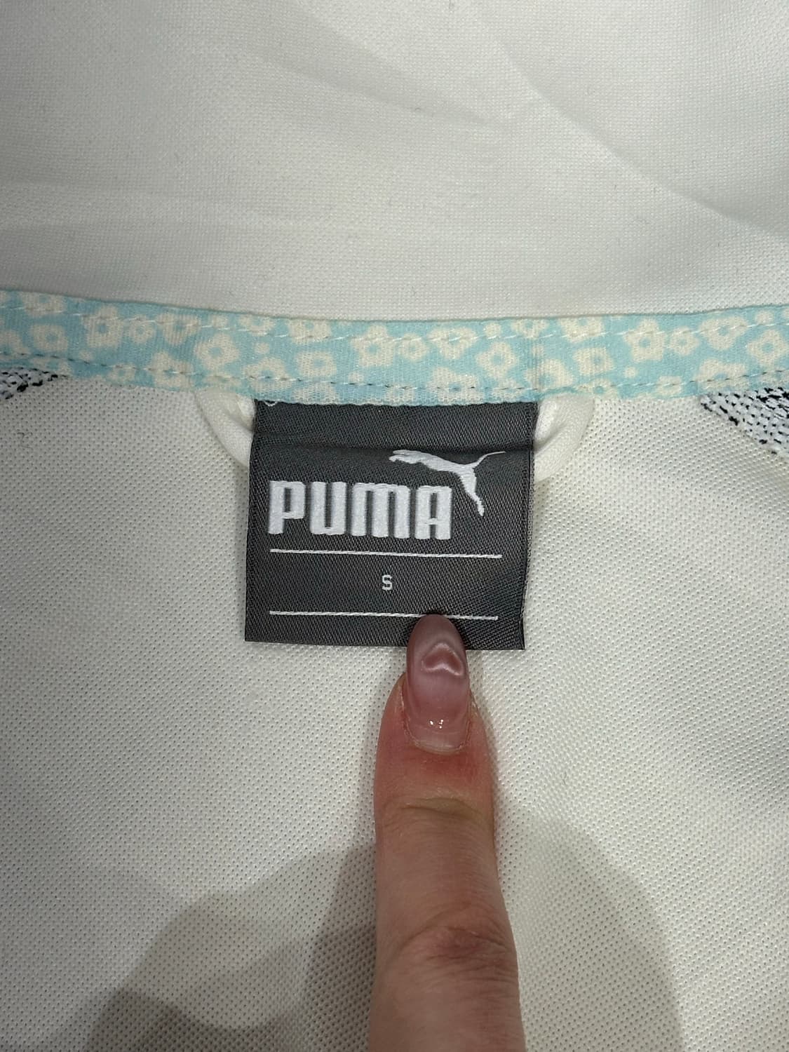 푸마 아이보리 소라 로고 딱붙핏 트랙탑 져지 S 상품이미지7