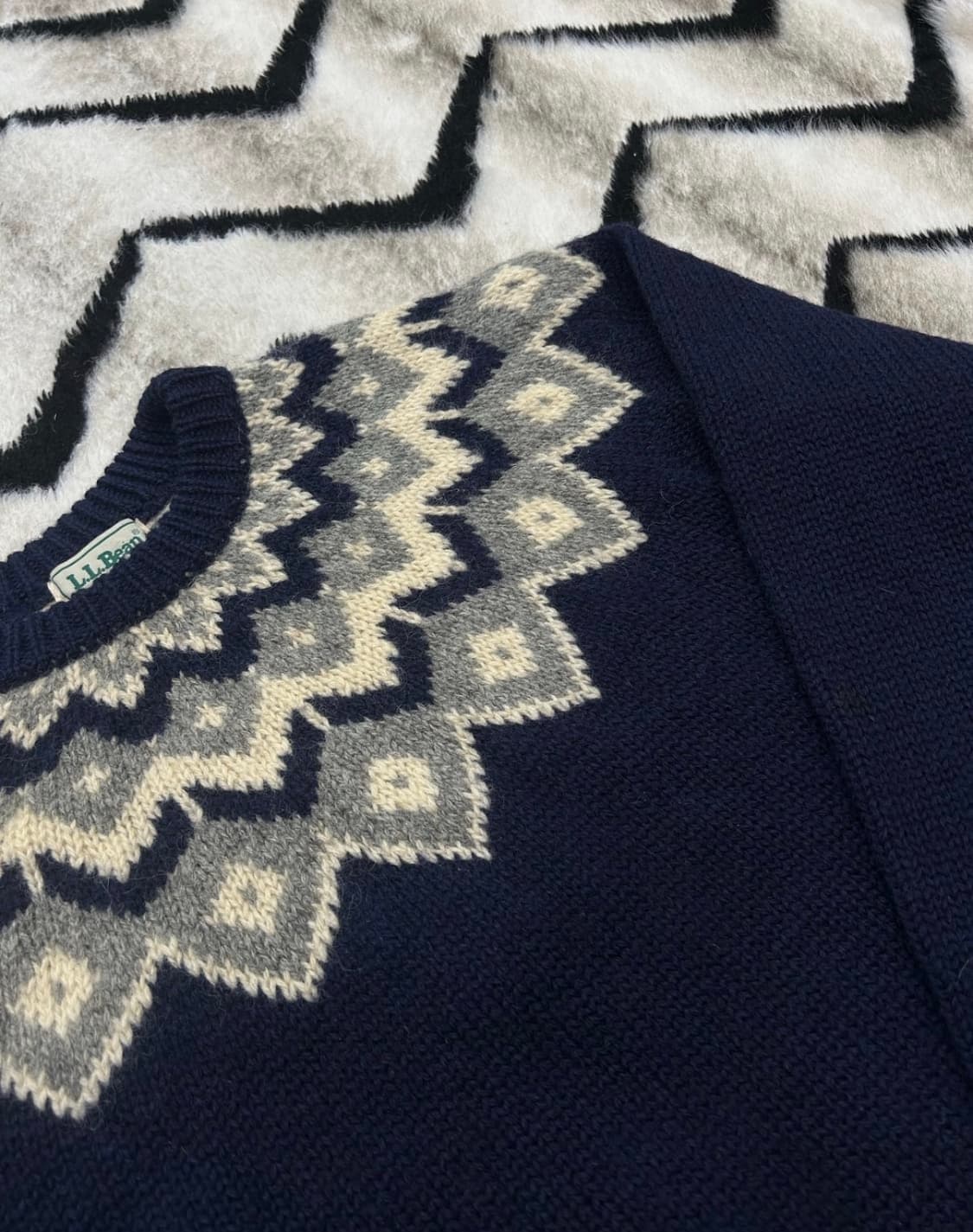 LLbean 노르딕 니트 스웨터 네이비 상품이미지4