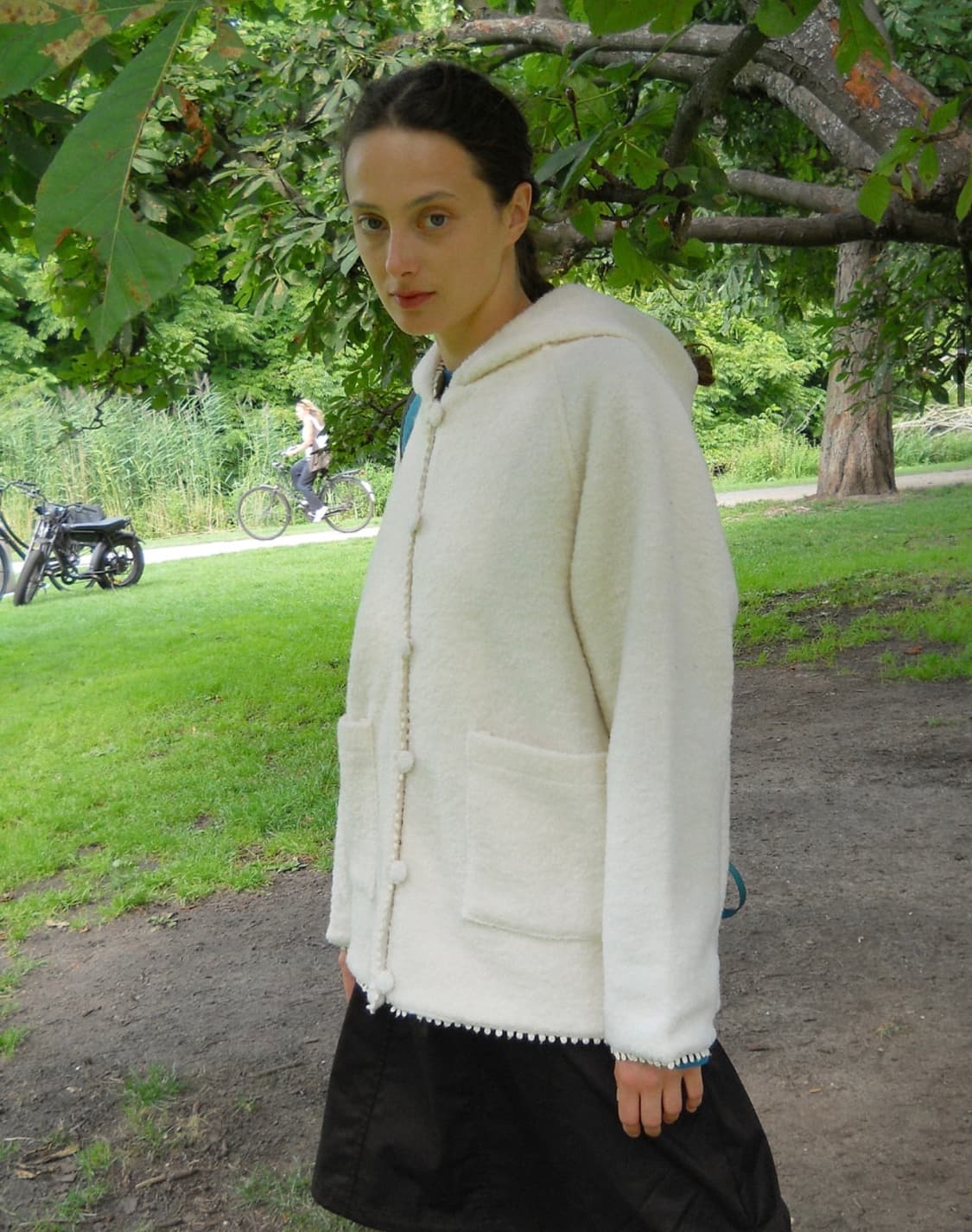 후디드 부클 가디건 도브 상품이미지2