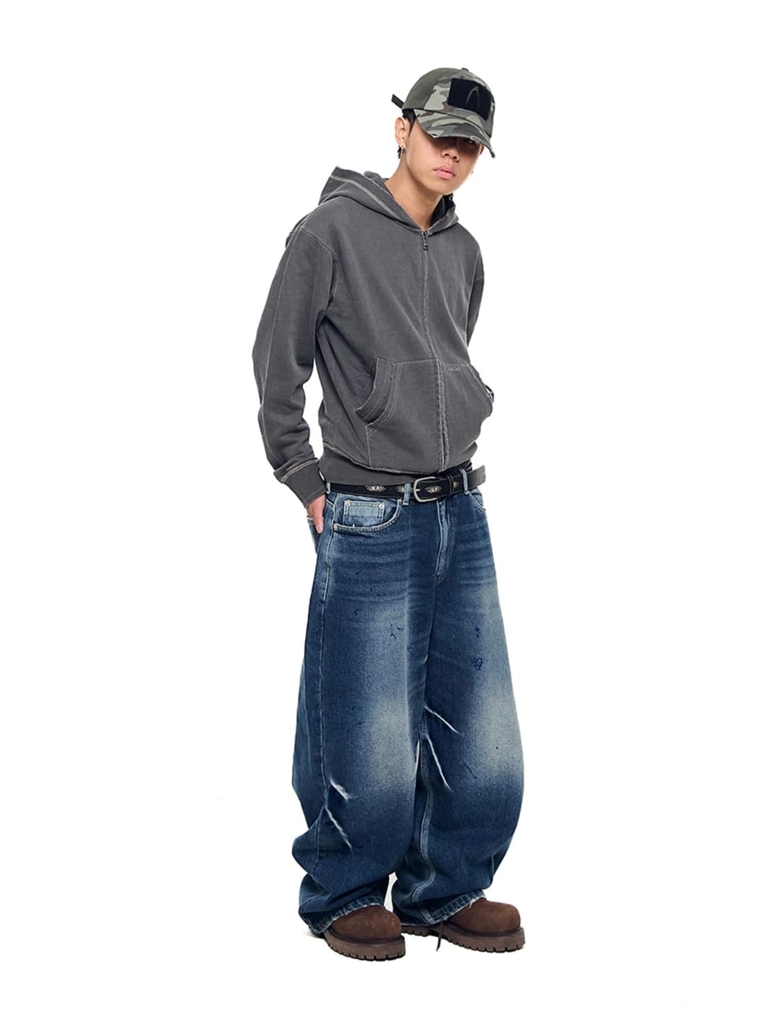아캄 Paint Washed Denim Pants (Blue) 상품이미지2
