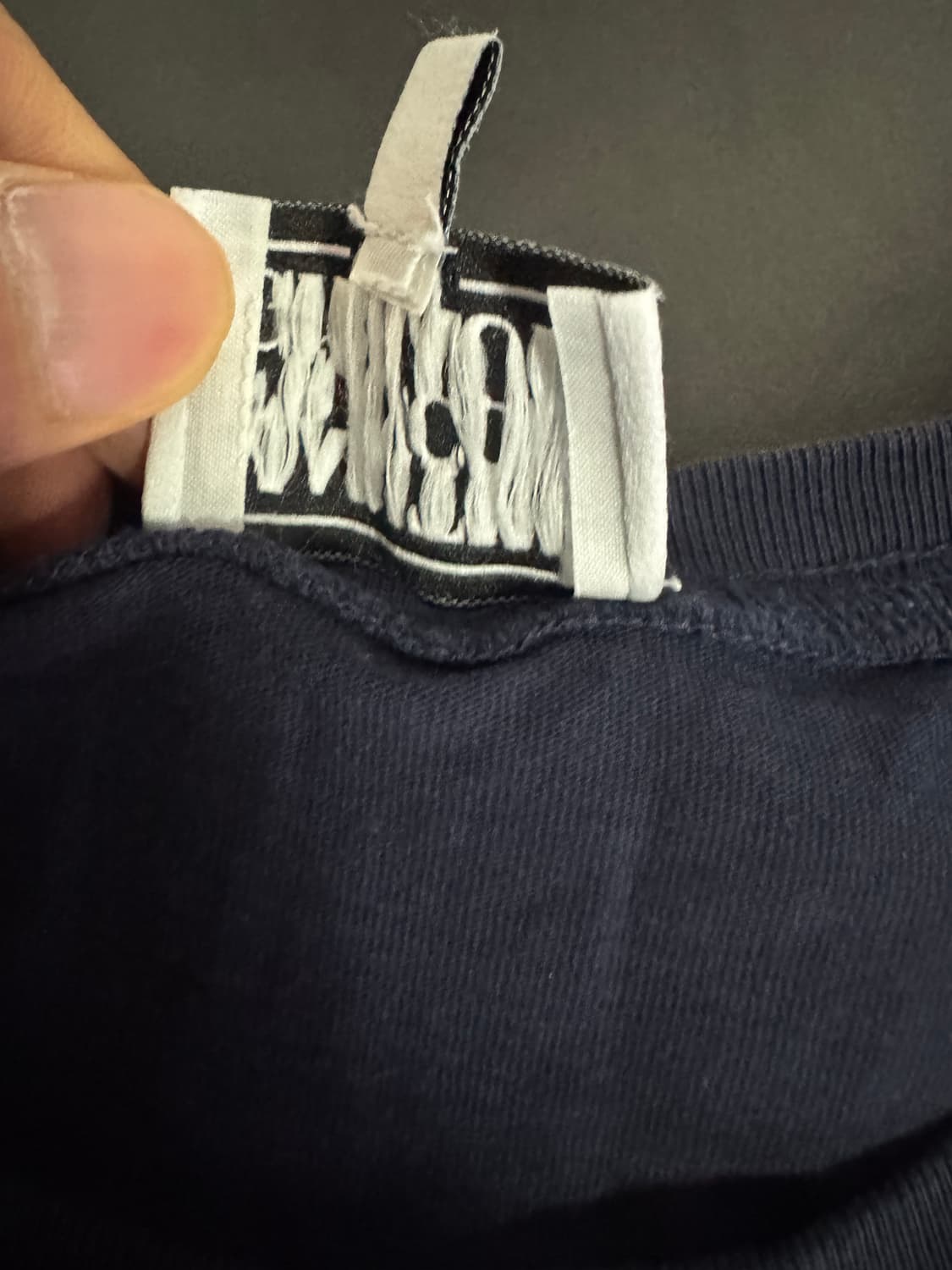 여성 마리떼 프랑소와 저버 빅 로고 크롭 반팔 티셔츠 M 네이비 상품이미지4