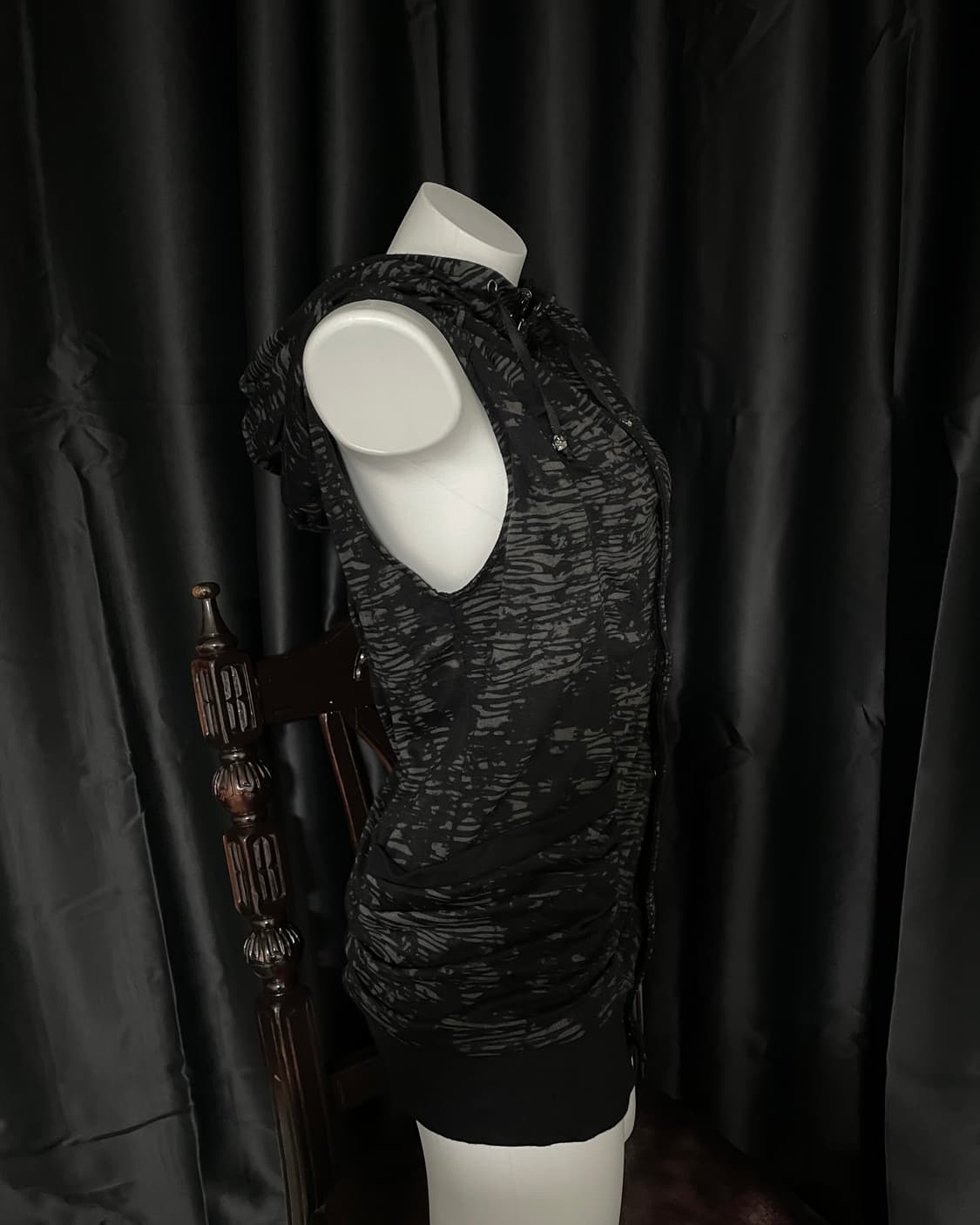 Reversible Skull Hoodie Vest 상품이미지2