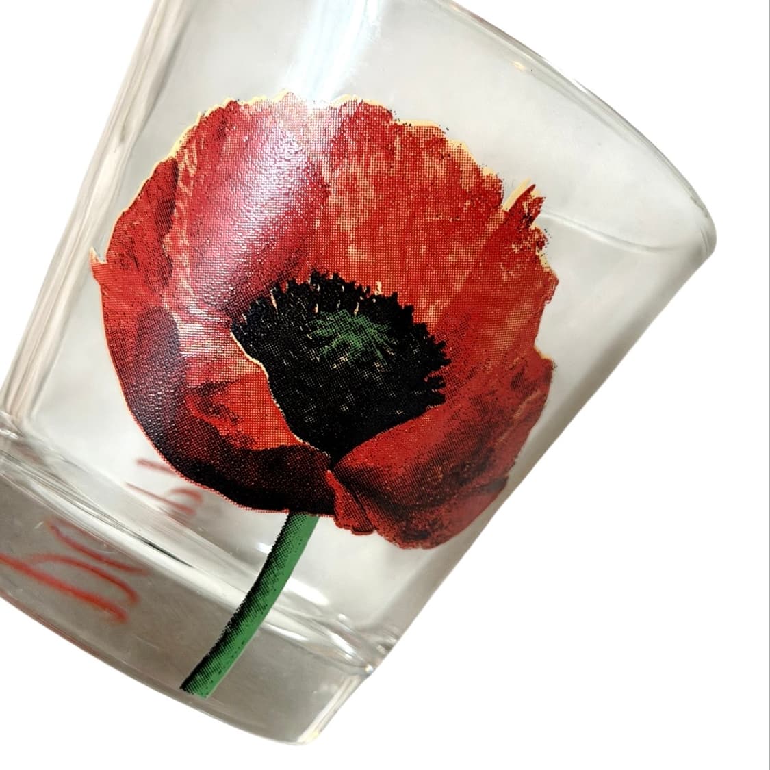 70s CERVE 양귀비 프린트 글라스 상품이미지5