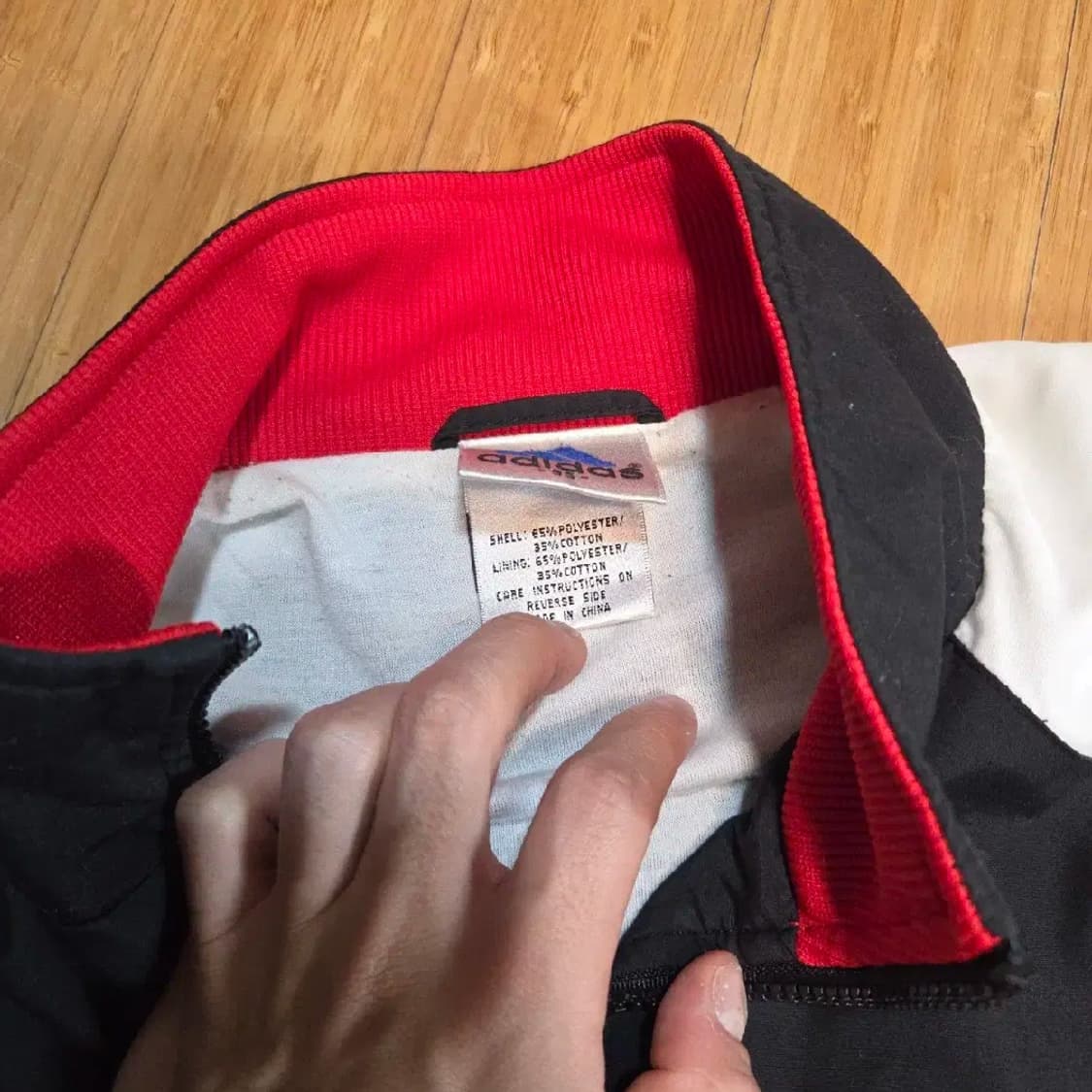 올드스쿨 00s 아디다스 삼각로고 패턴 바람막이 자켓 (실XL) 상품이미지5