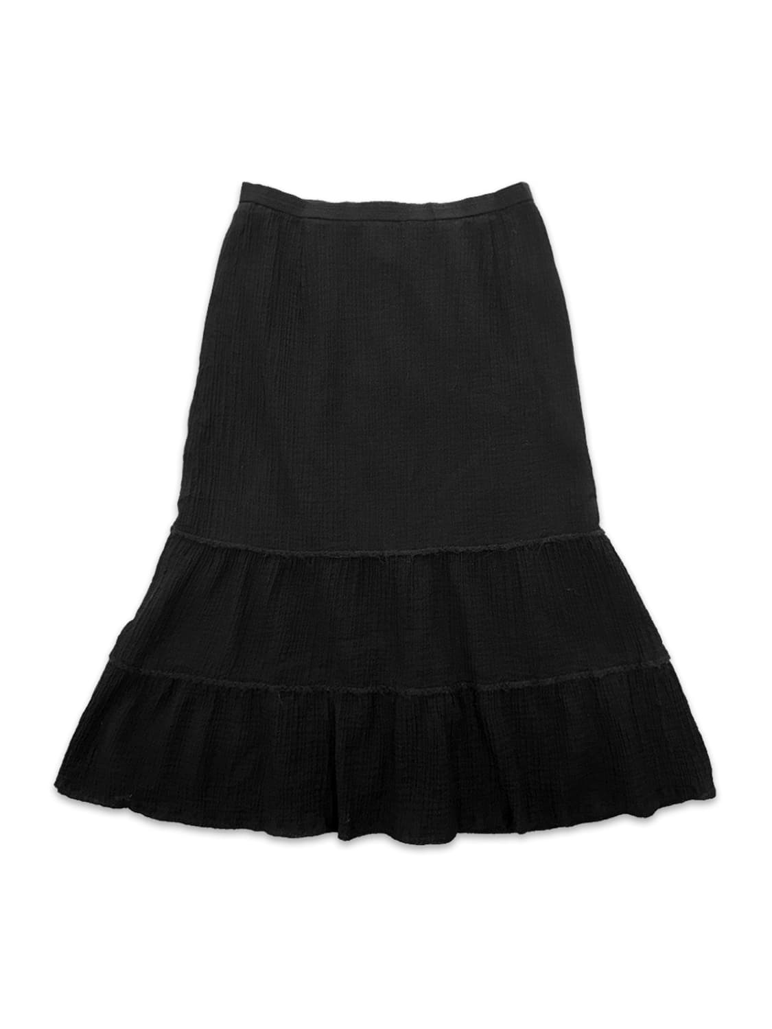 빈티지 블랙 프릴 미디 스커트 상품이미지1