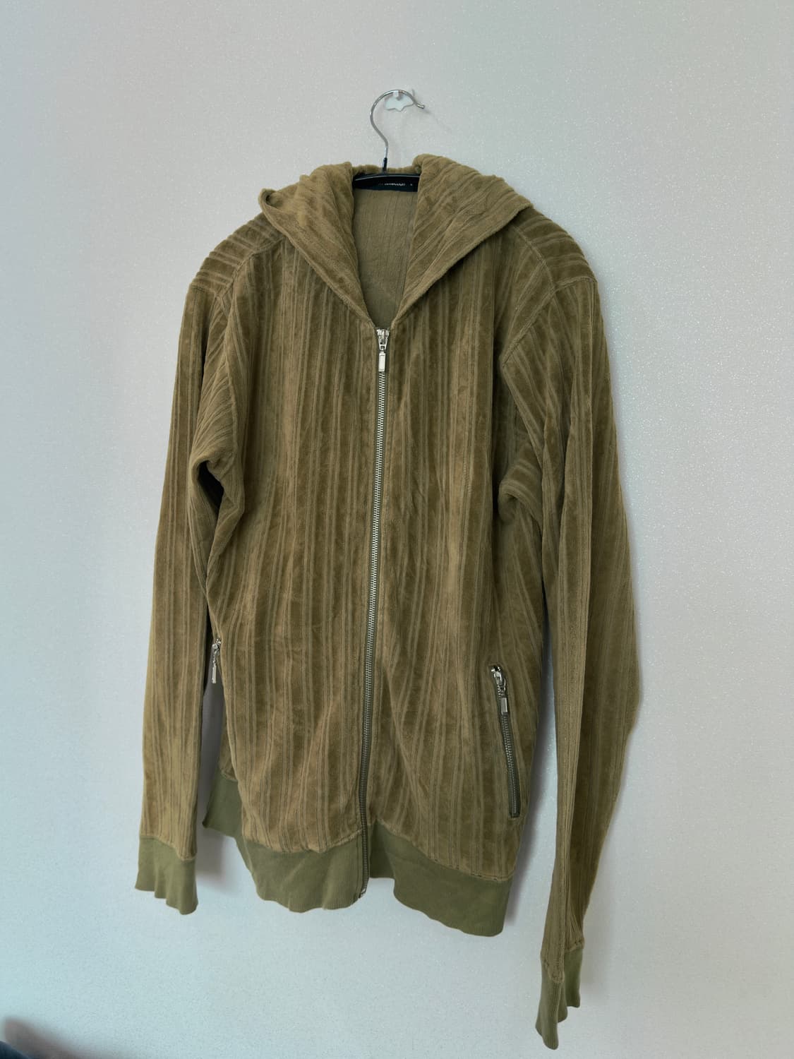 [L] 빈티지 카키 코듀로이 후드집업 상품이미지1