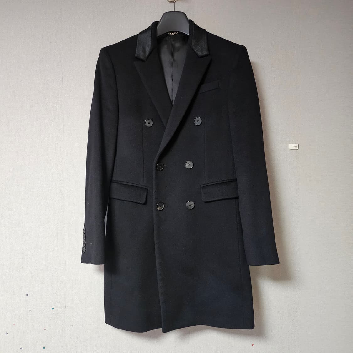 시스템옴므(SYSTEM) 슬림 더블코트 블랙 상품이미지1