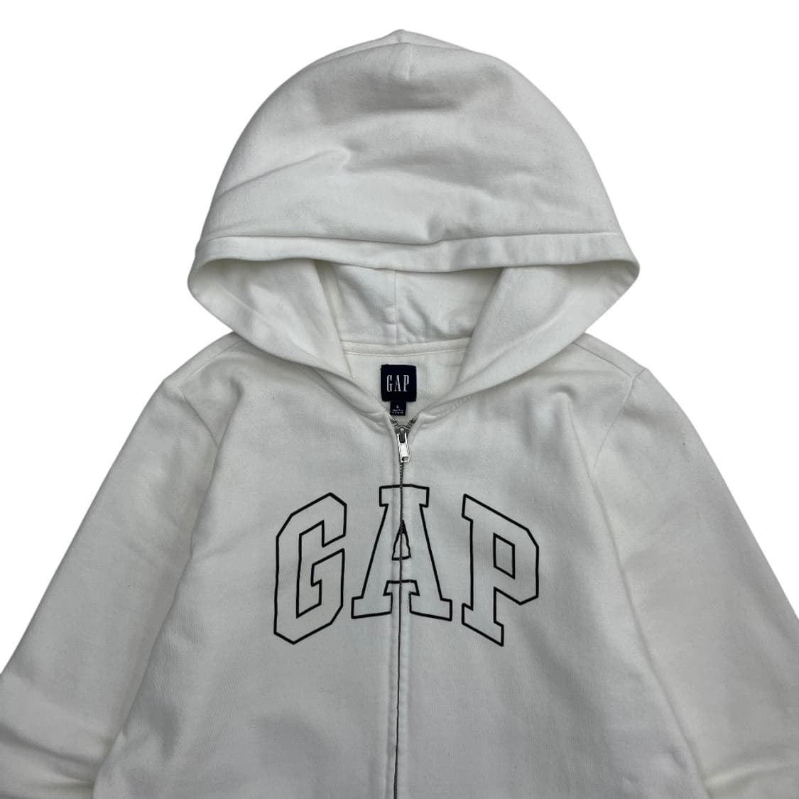 갭 센터로고 화이트 후드집업 L 상품이미지4