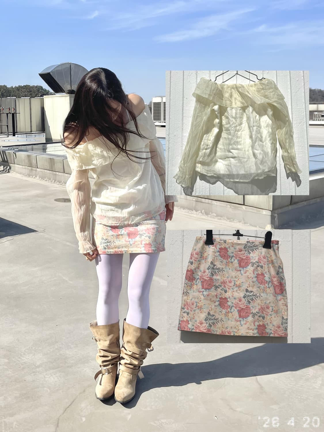 Off-Shoulder Sheer Blouse 오프숄더 쉬어 블라우스 상품이미지4