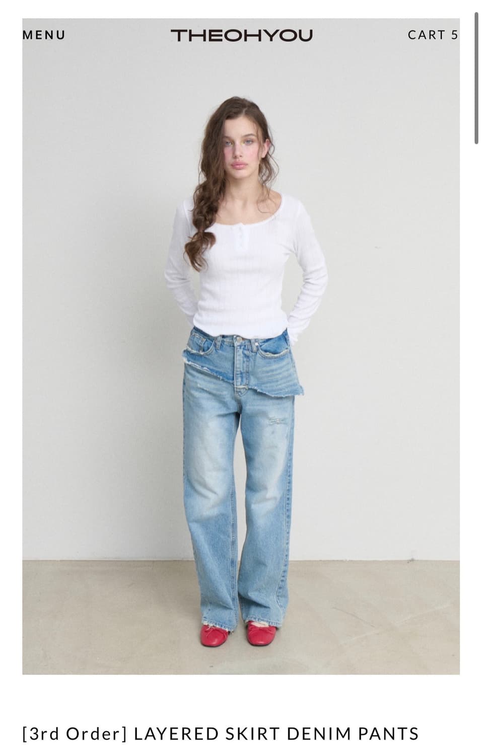 더오유 layered skirt denim pants S 상품이미지1