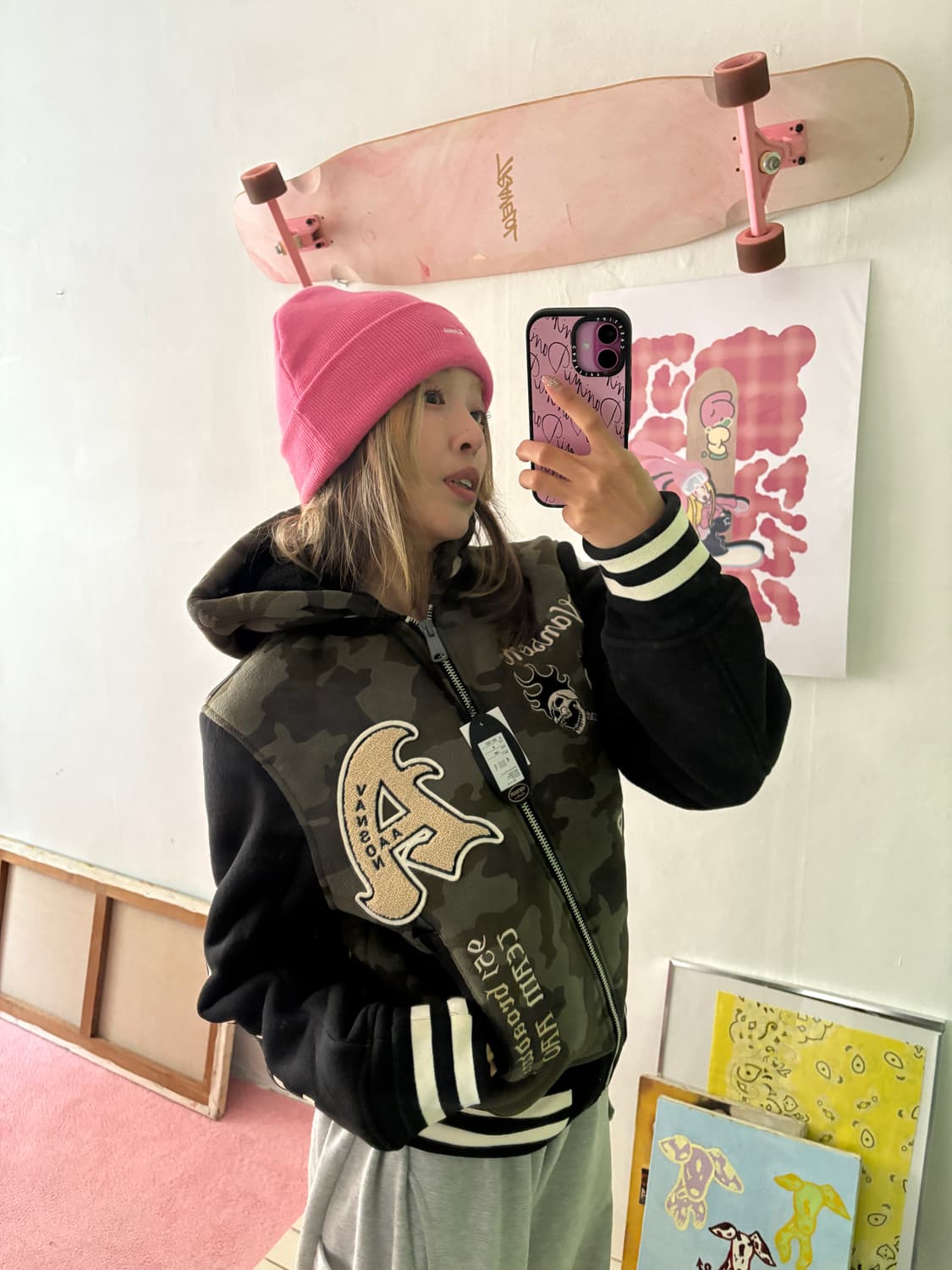 x AAO crop varsity jacket 크롭 바시티 자켓 상품이미지2