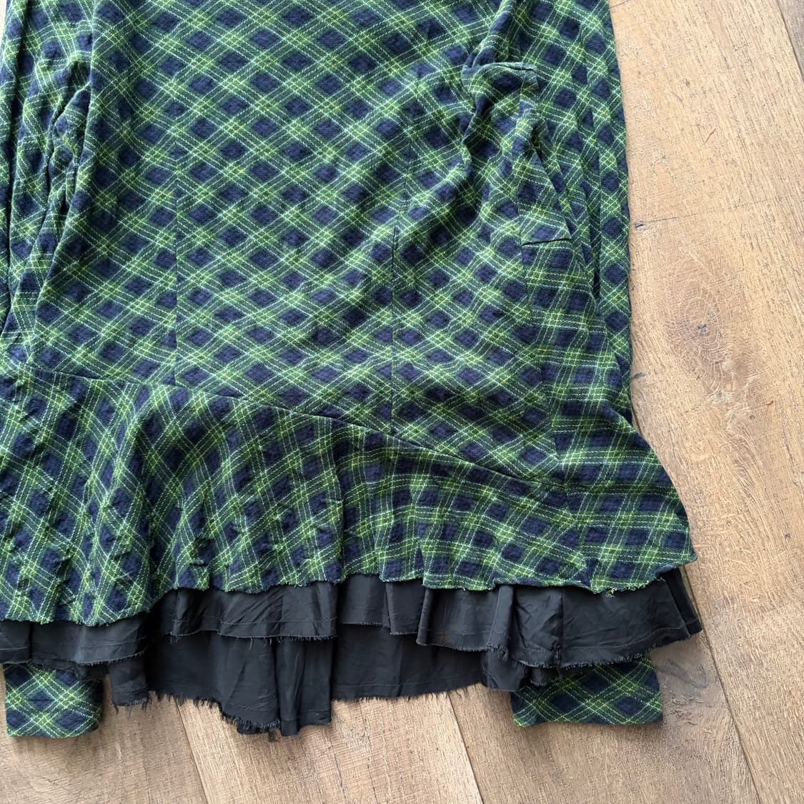 Layered Detail Ribbon Check Blouse 상품이미지7