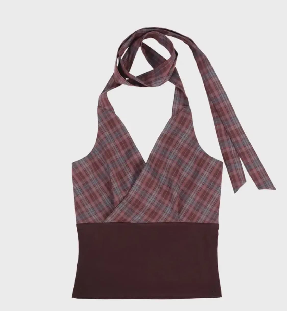 달링유어배드 ROSY CHECK HALTER TOP (베몬 아사 착용 상품이미지1
