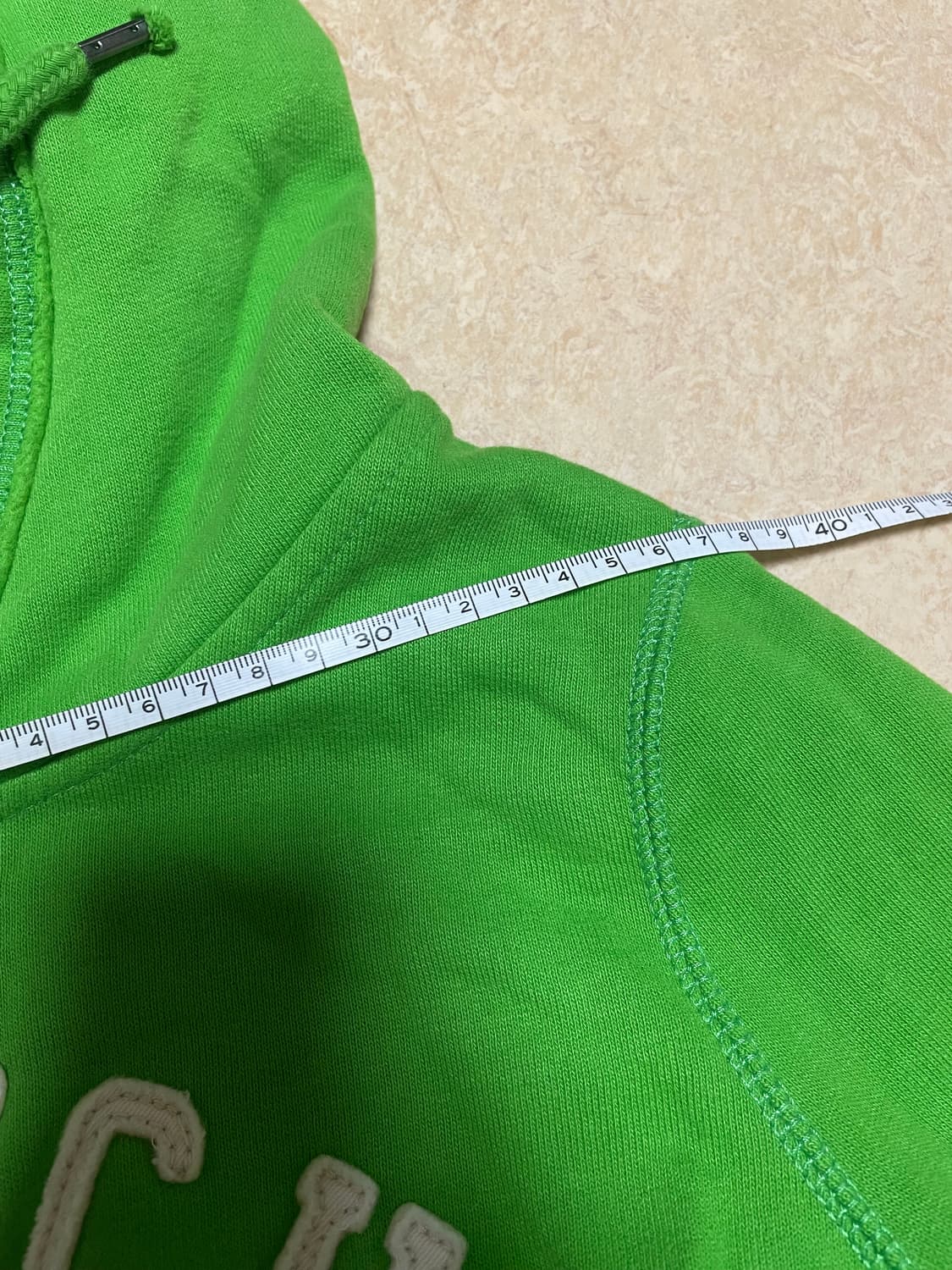 y2k 아베크롬비 아치 빅로고 자수 후드티 그린 상품이미지5