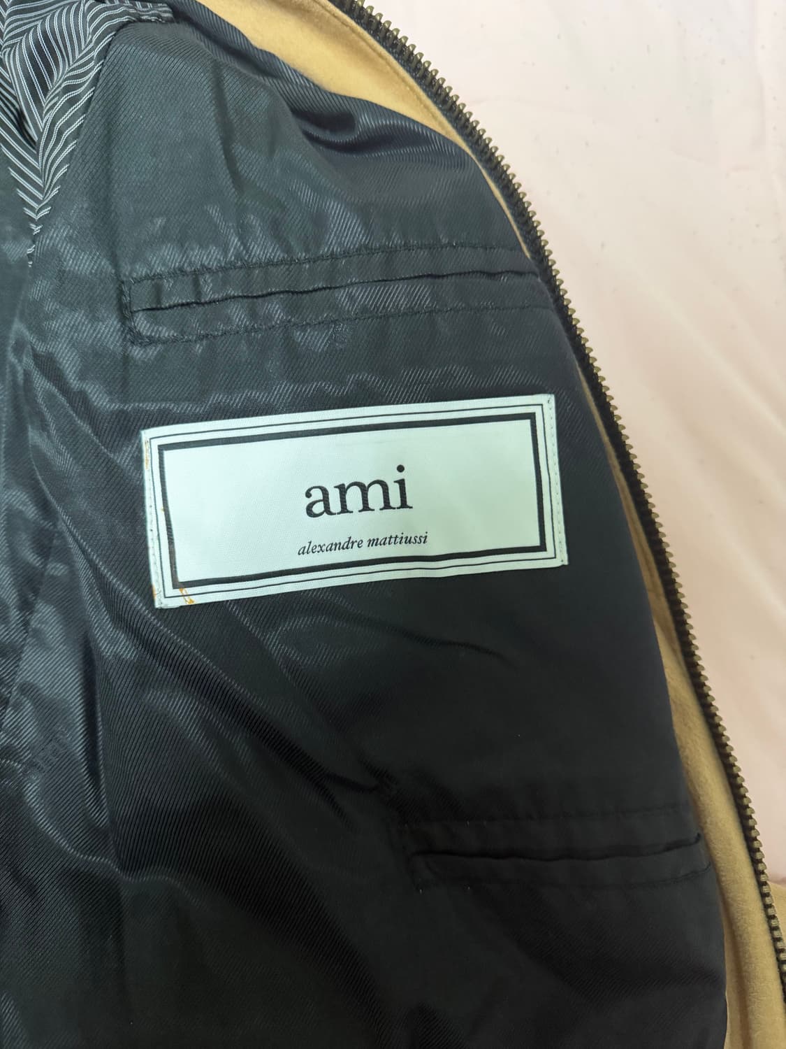 Ami 아미 스웨이드 봄버자켓 베이지 L사이즈 상품이미지2