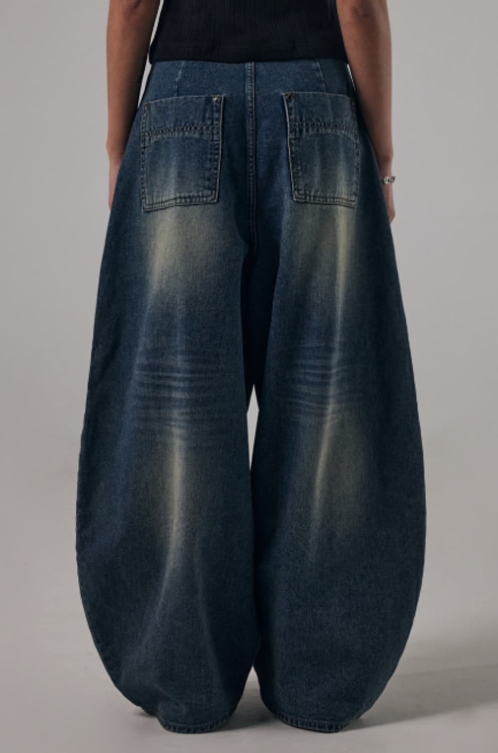 트리밍버드 프론트 요크 데님 팬츠 (다크블루) 1사이즈 상품이미지2