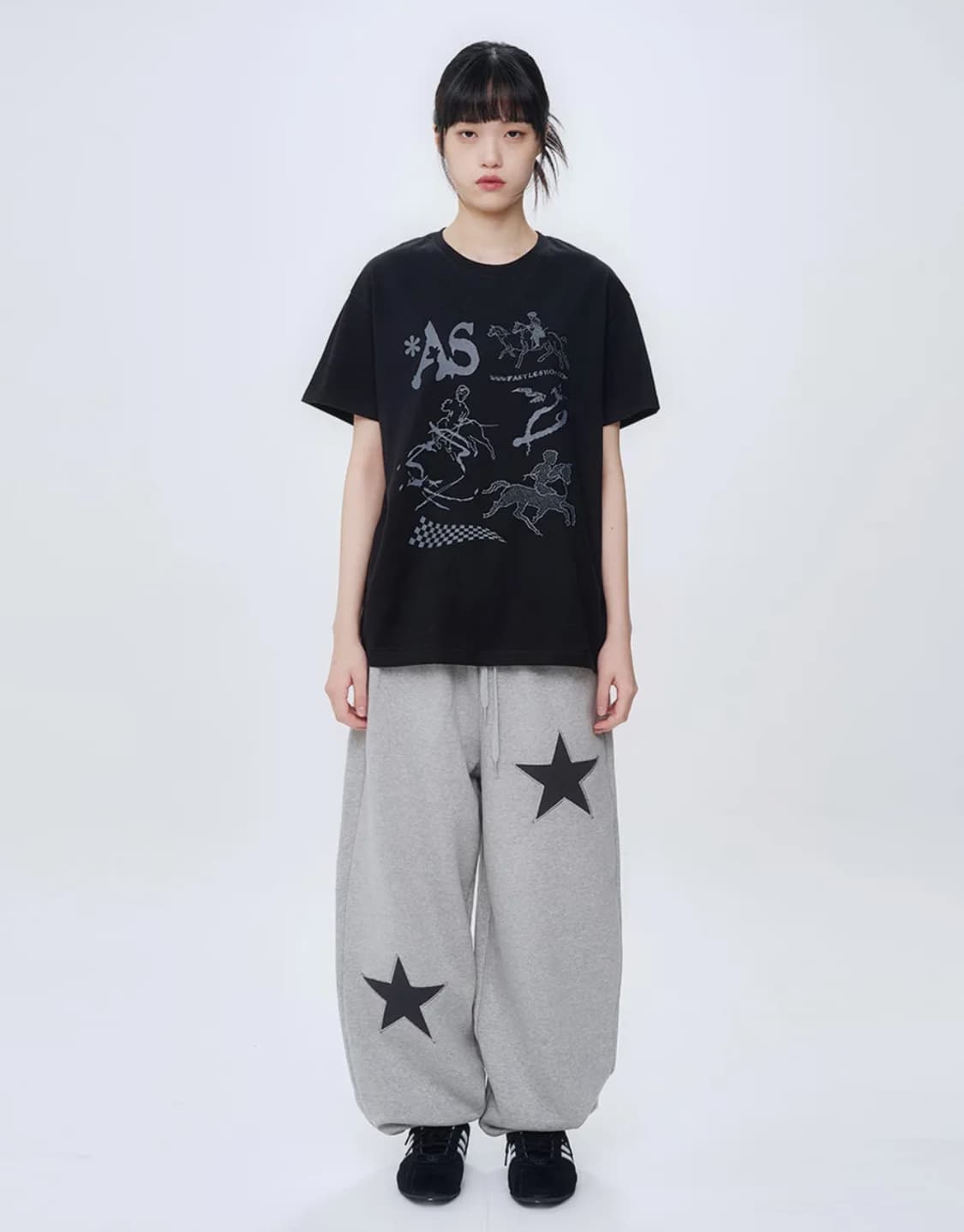 Star Patch Sweat Pants Grey 상품이미지2