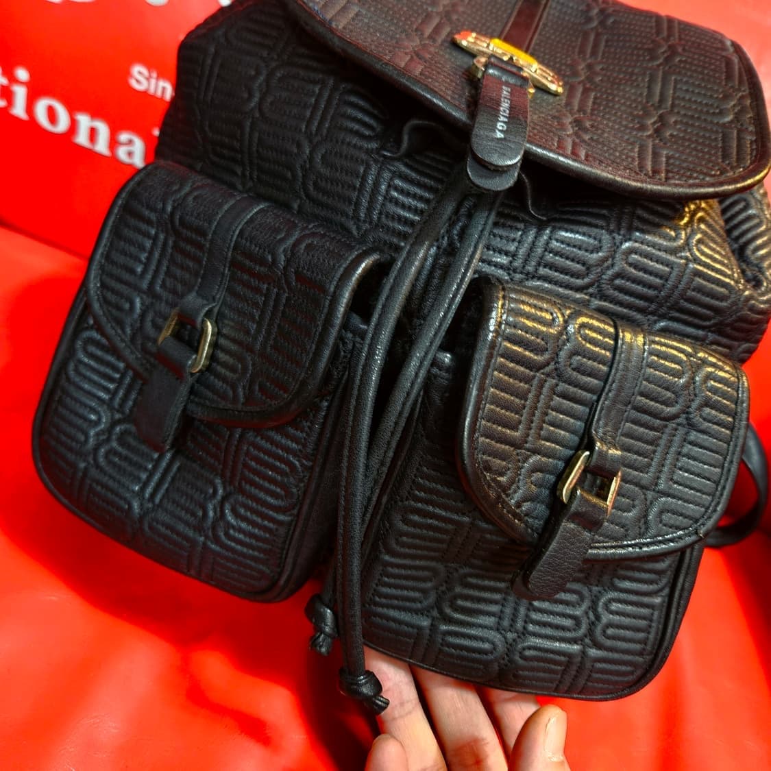 발렌시아가 빈티지 국내 라이센스 BB 가죽 퀄트 미니 백팩 상품이미지2