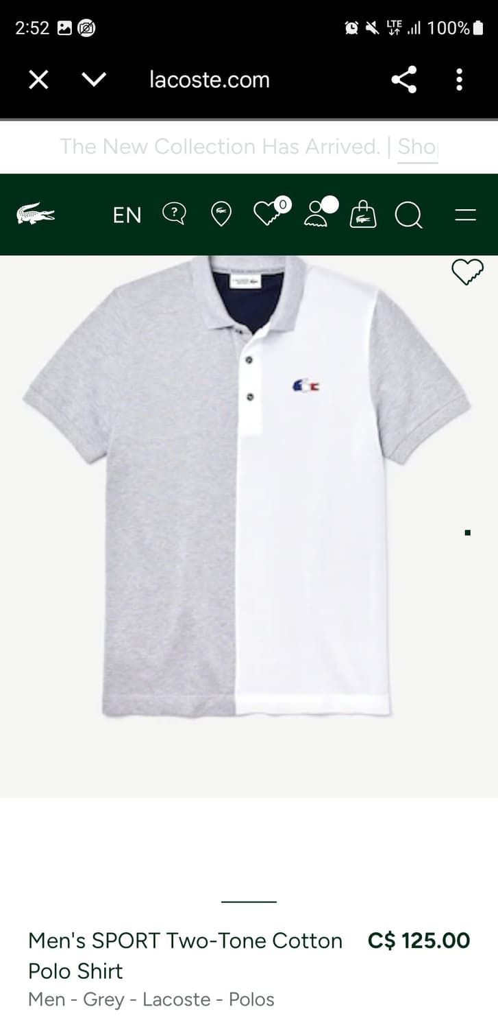 110 (2XL) 라코스테 스포츠 신형 투톤 코튼 폴로 셔츠 반팔 카라티 상품이미지2