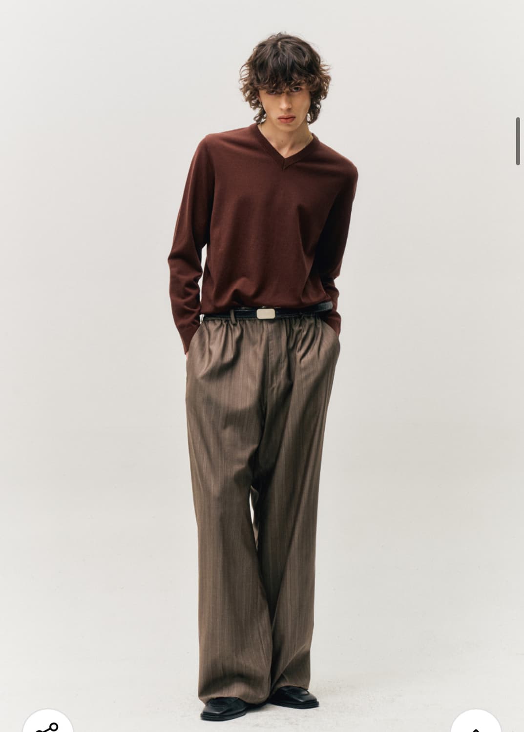 노이어 울 실크 스트라이프 라이트 팬츠 상품이미지2