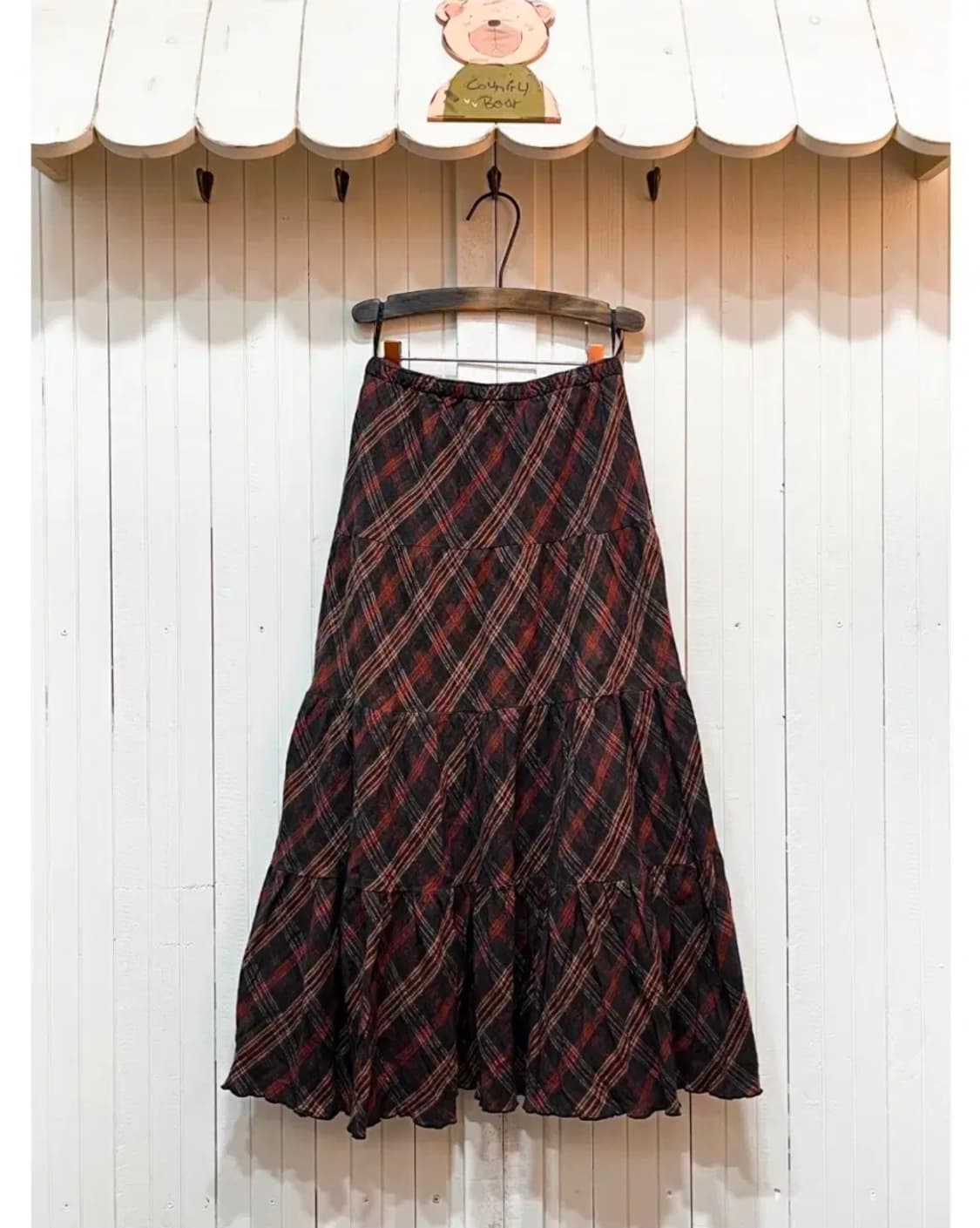 빈티지 체크 롱스커트 상품이미지1