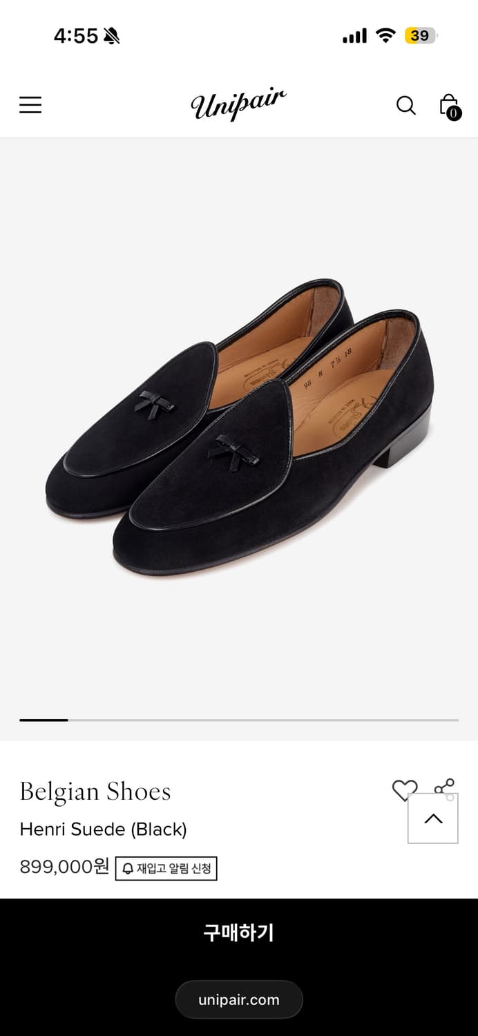 Belgian Shoes “Henri” suede (Black) 상품이미지4