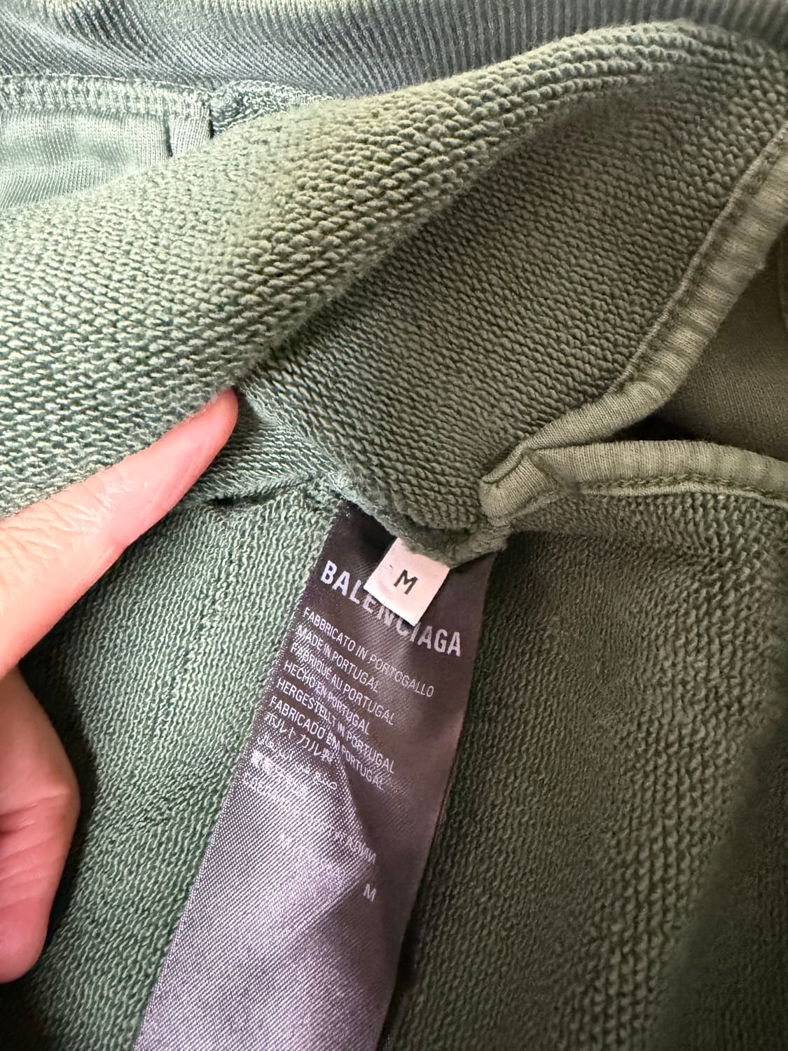 (M) 발렌시아가 뉴 테이프 타입 라지핏 포켓 후디 다크그린 상품이미지9