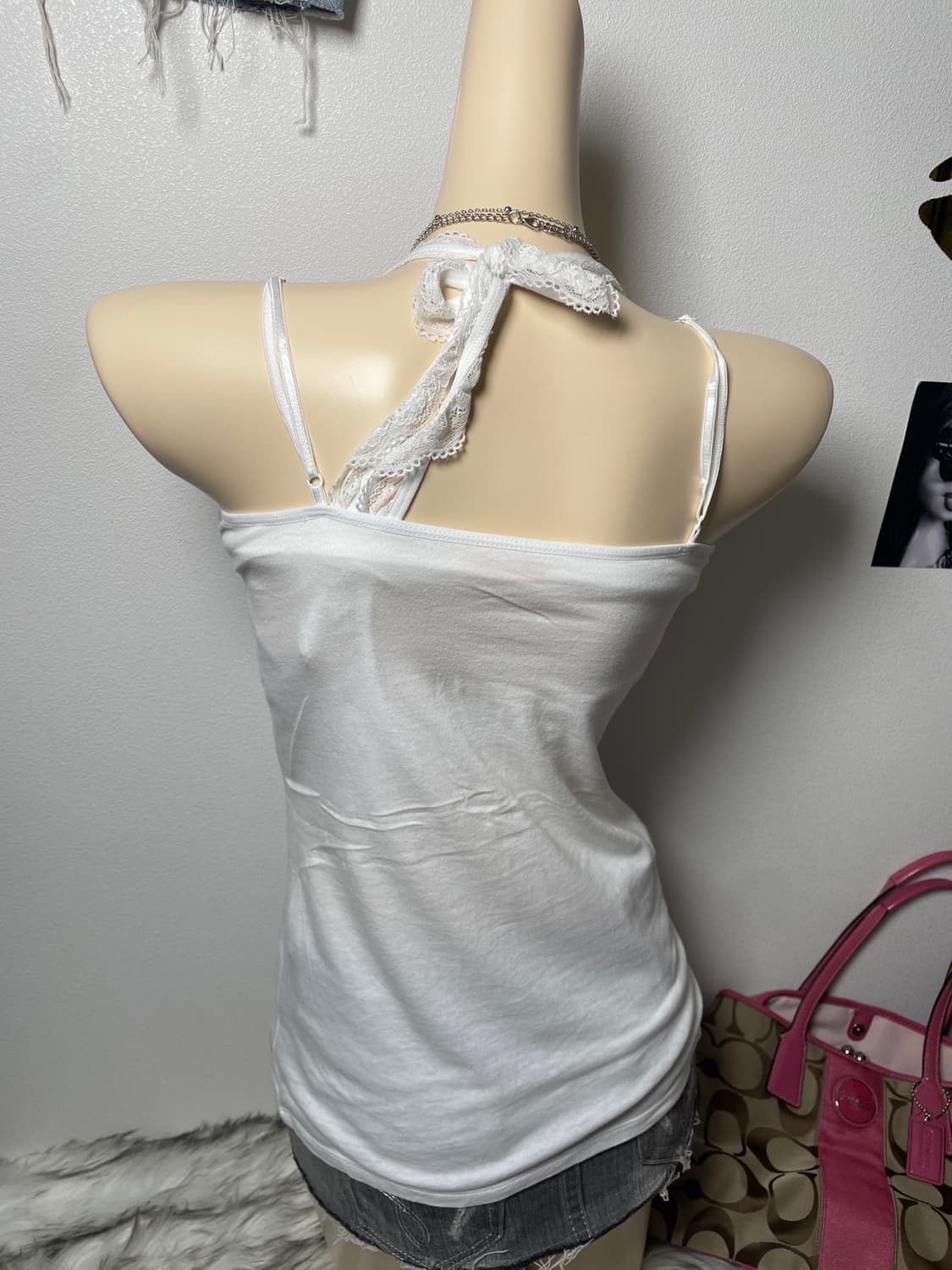 Pink 하늘색 나시 슬리브리스 상품이미지4